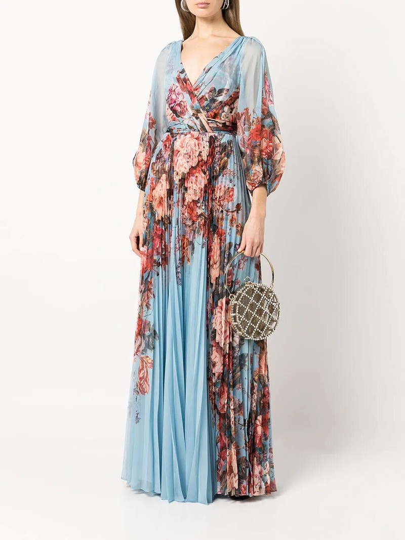 FLORAL V NECK GOWN 1