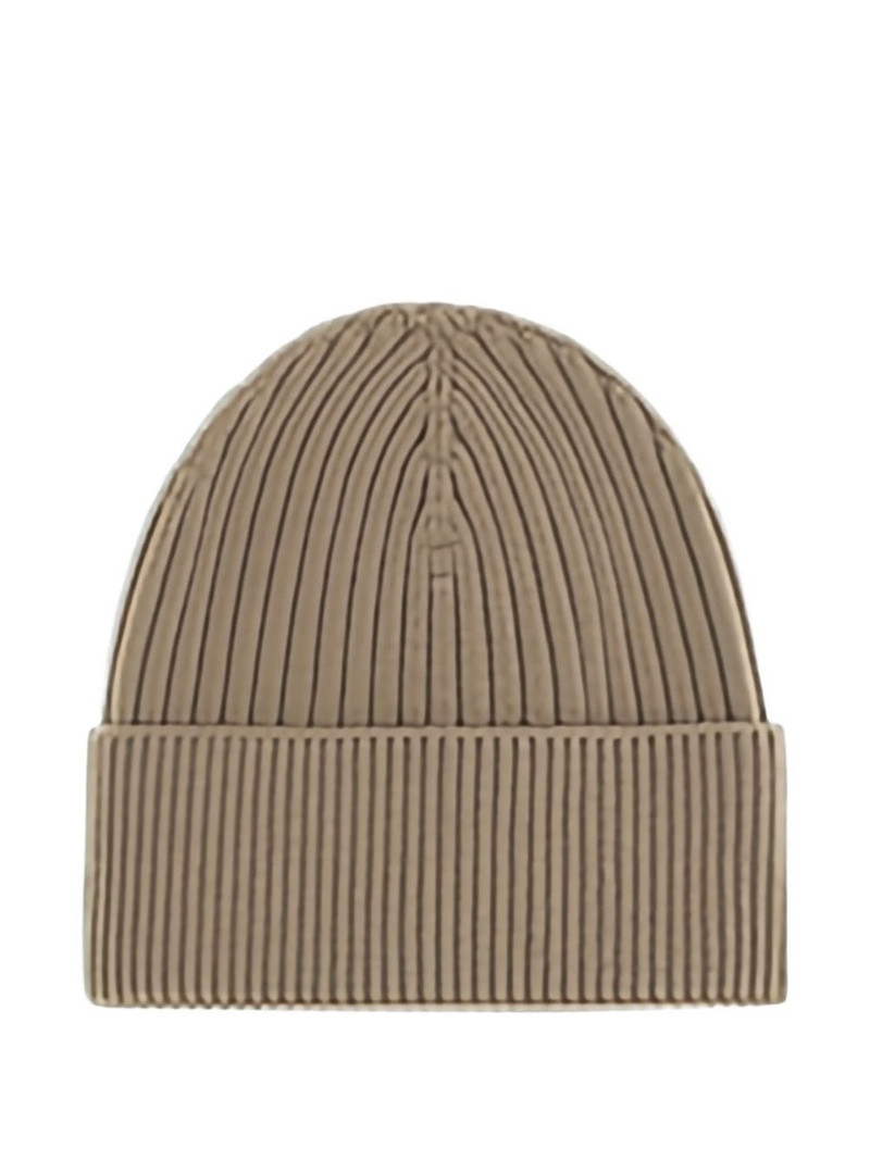 Moncler Grenoble ribbed logo-patch beanie hat outlook