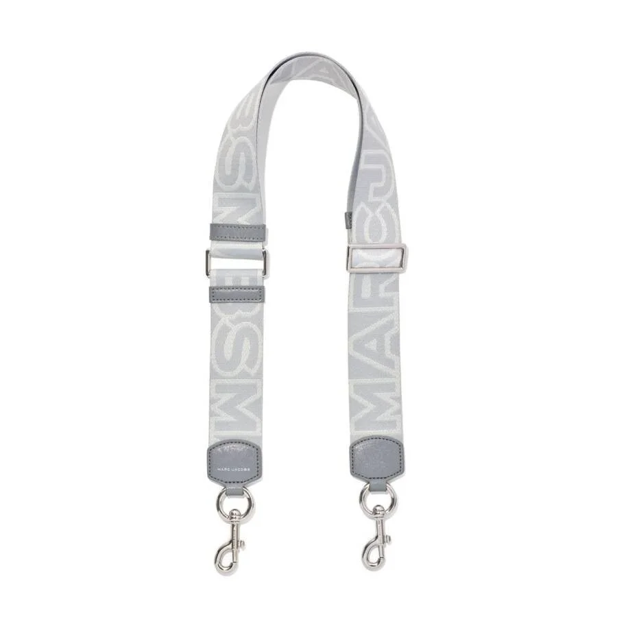 Marc Jacobs Wolf Grey The Outline Logo Webbing Strap - 1