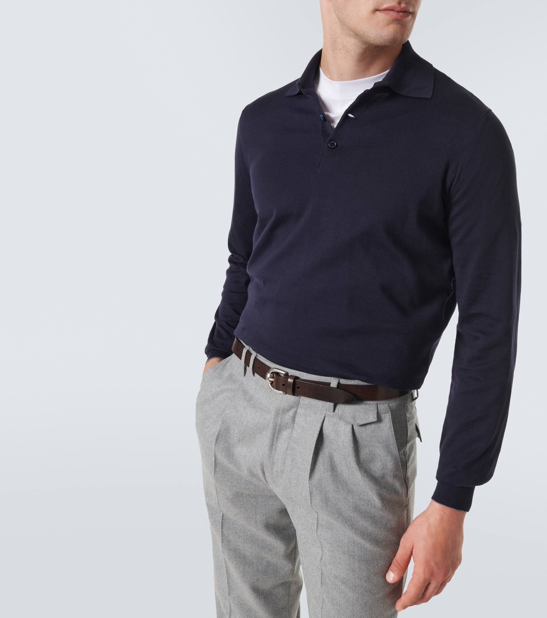 Cotton polo sweater - 5