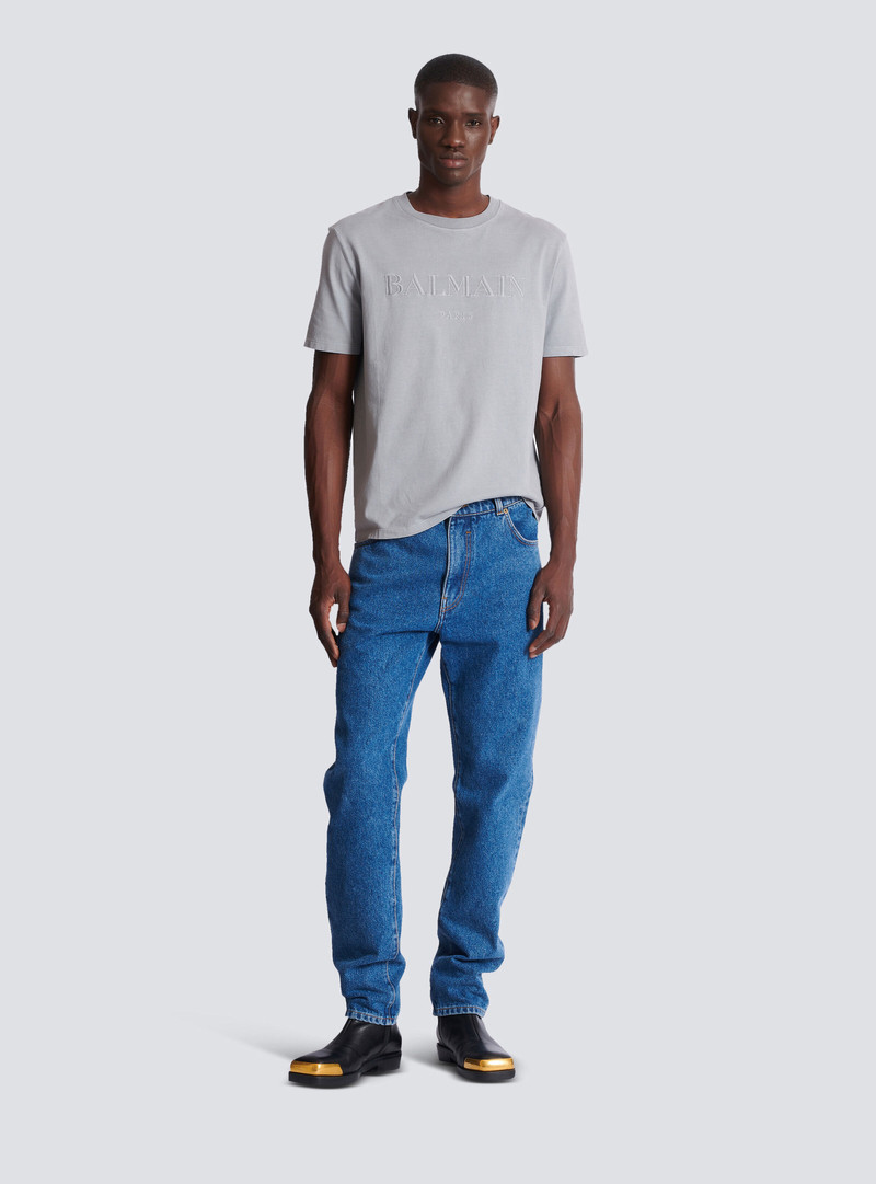 Balmain Blue denim straight-cut jeans outlook