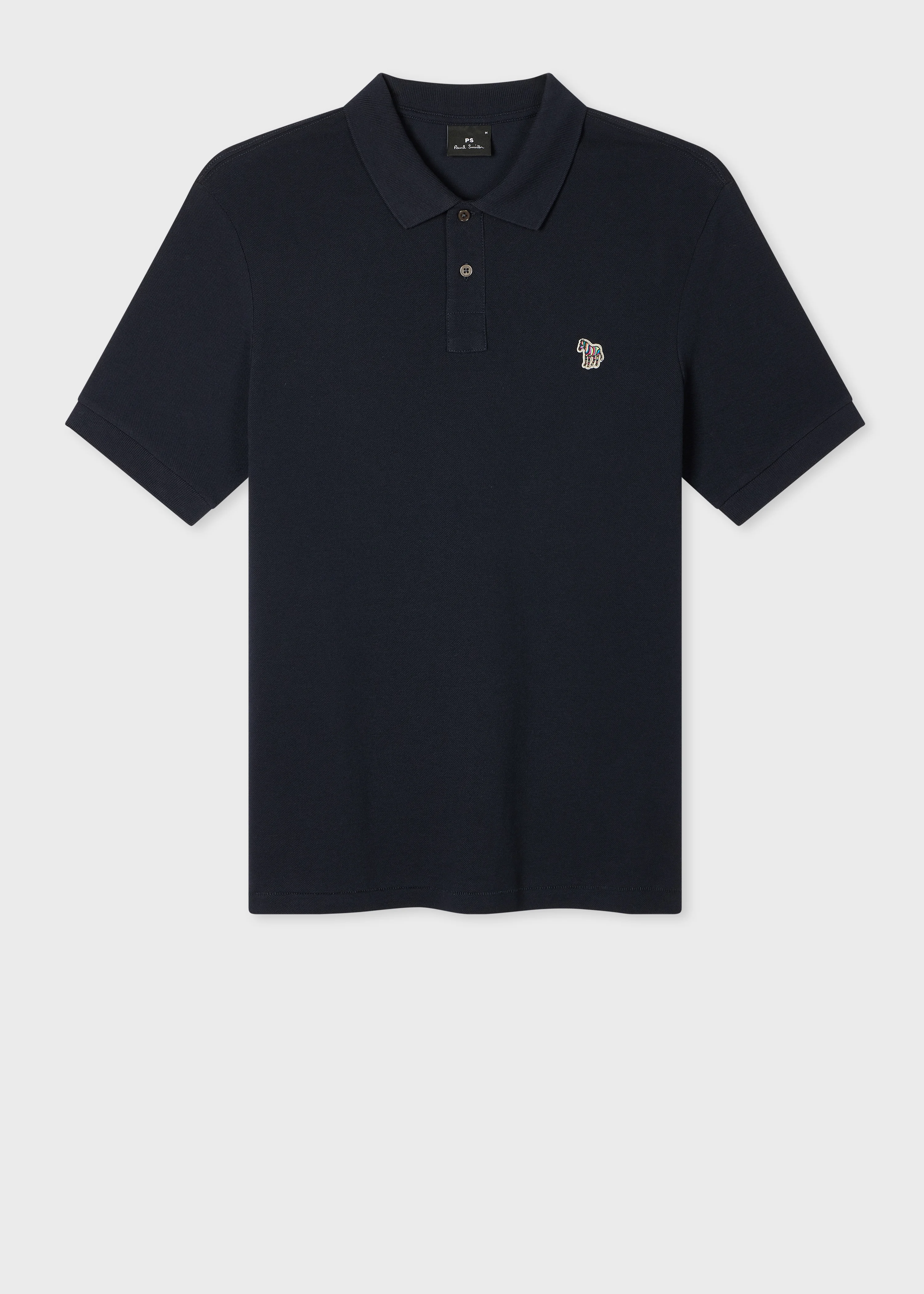 Dark Navy Cotton-Piqué Zebra Logo Polo Shirt - 1