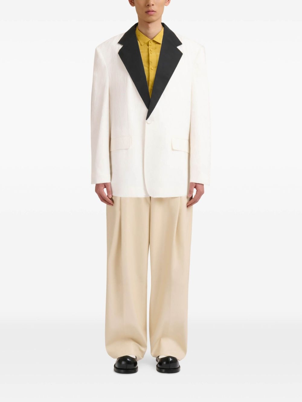 contrasting-collar blazer - 2