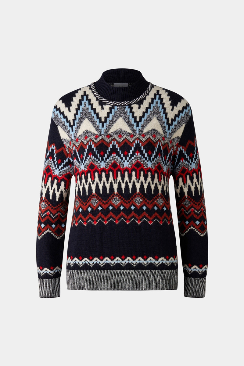 Avena Sweater in Navy blue/Red/Off-white 1