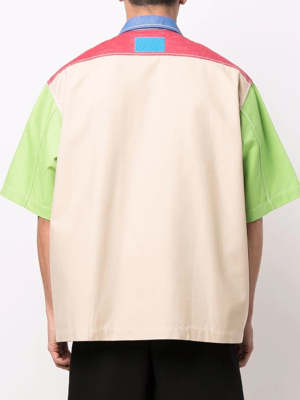 short sleeved colour-block shirt - 4