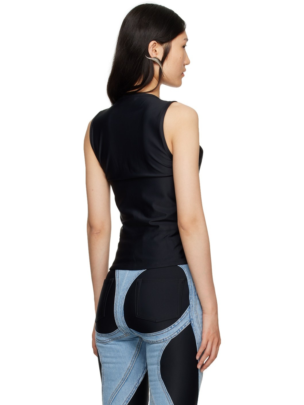 Black Embossed Tank Top - 3