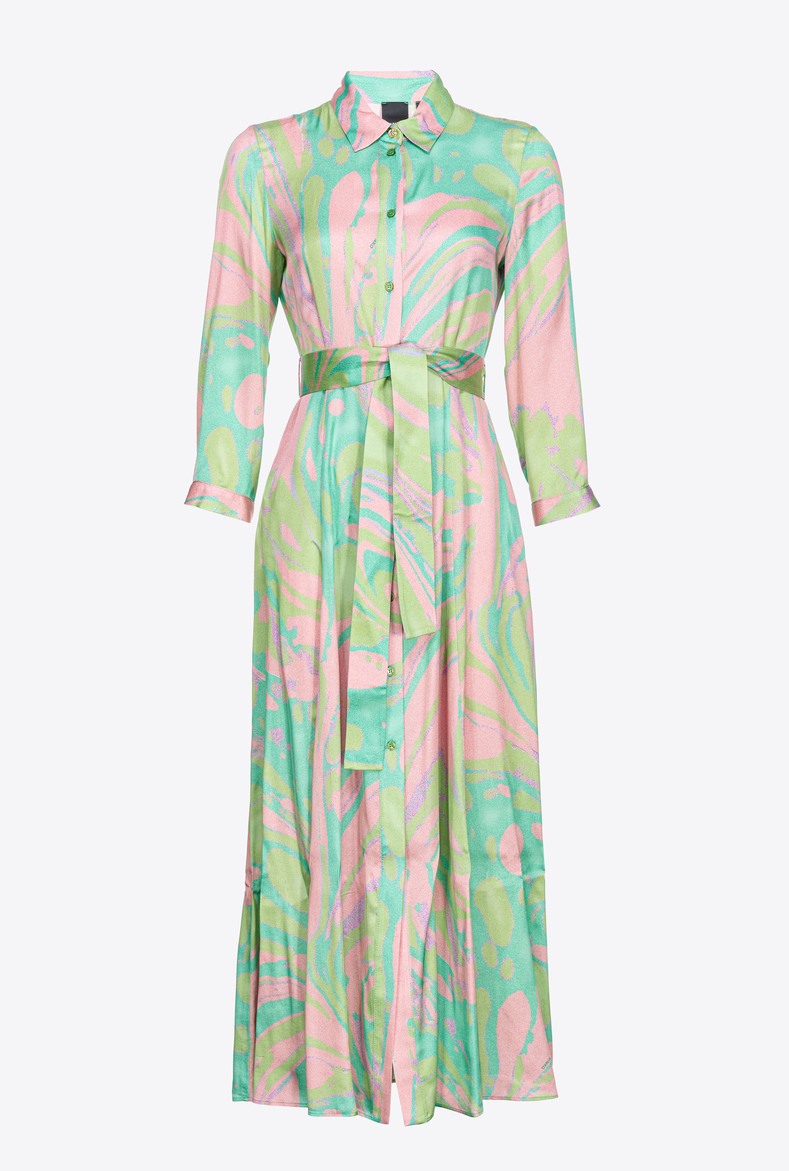 LONG SHIRT DRESS WITH SPLASH PRINT - 1