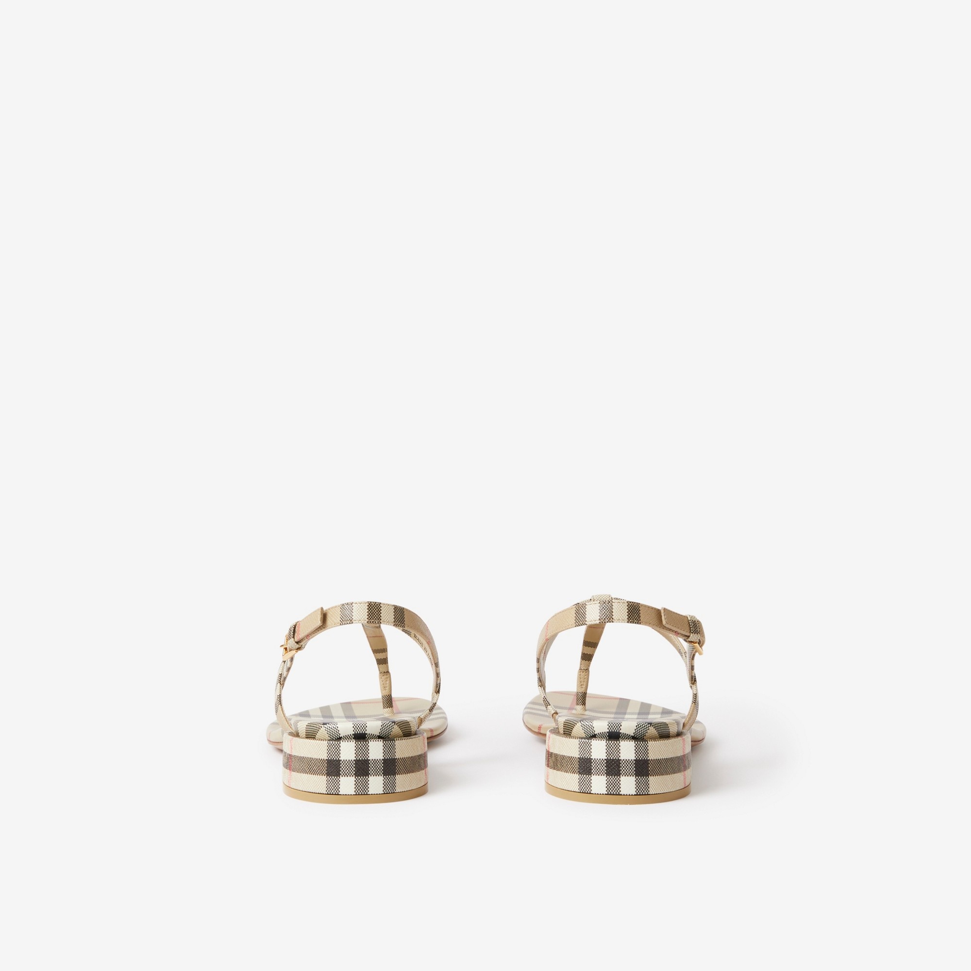 Vintage Check and Lambskin Sandals - 3