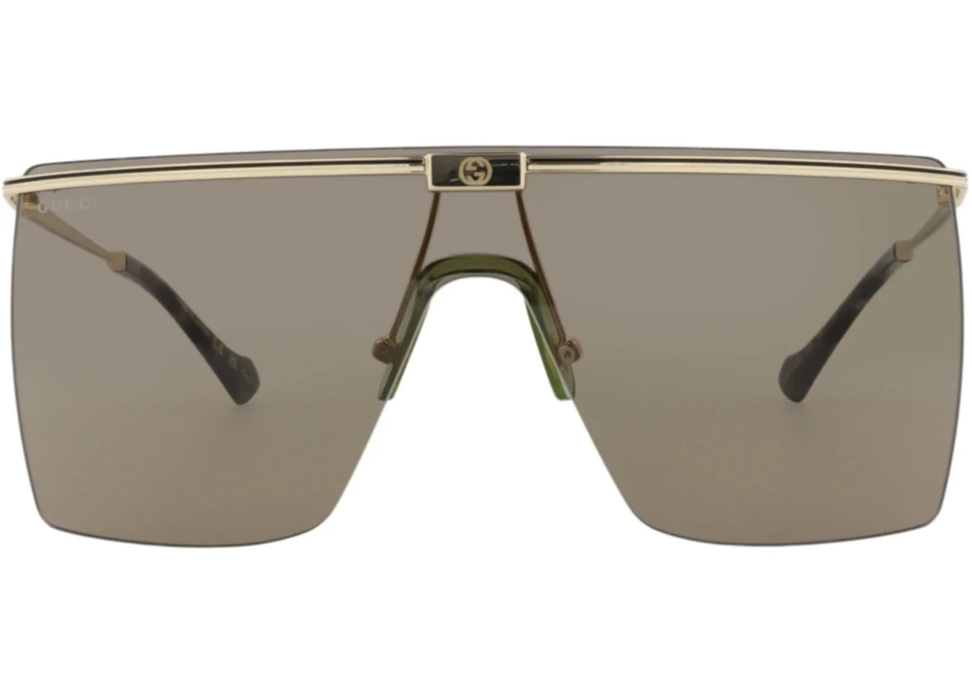 Gucci Shield-Frame Metal Sunglasses Gold Gold Brown (GG1096S-30013075-002) - 1