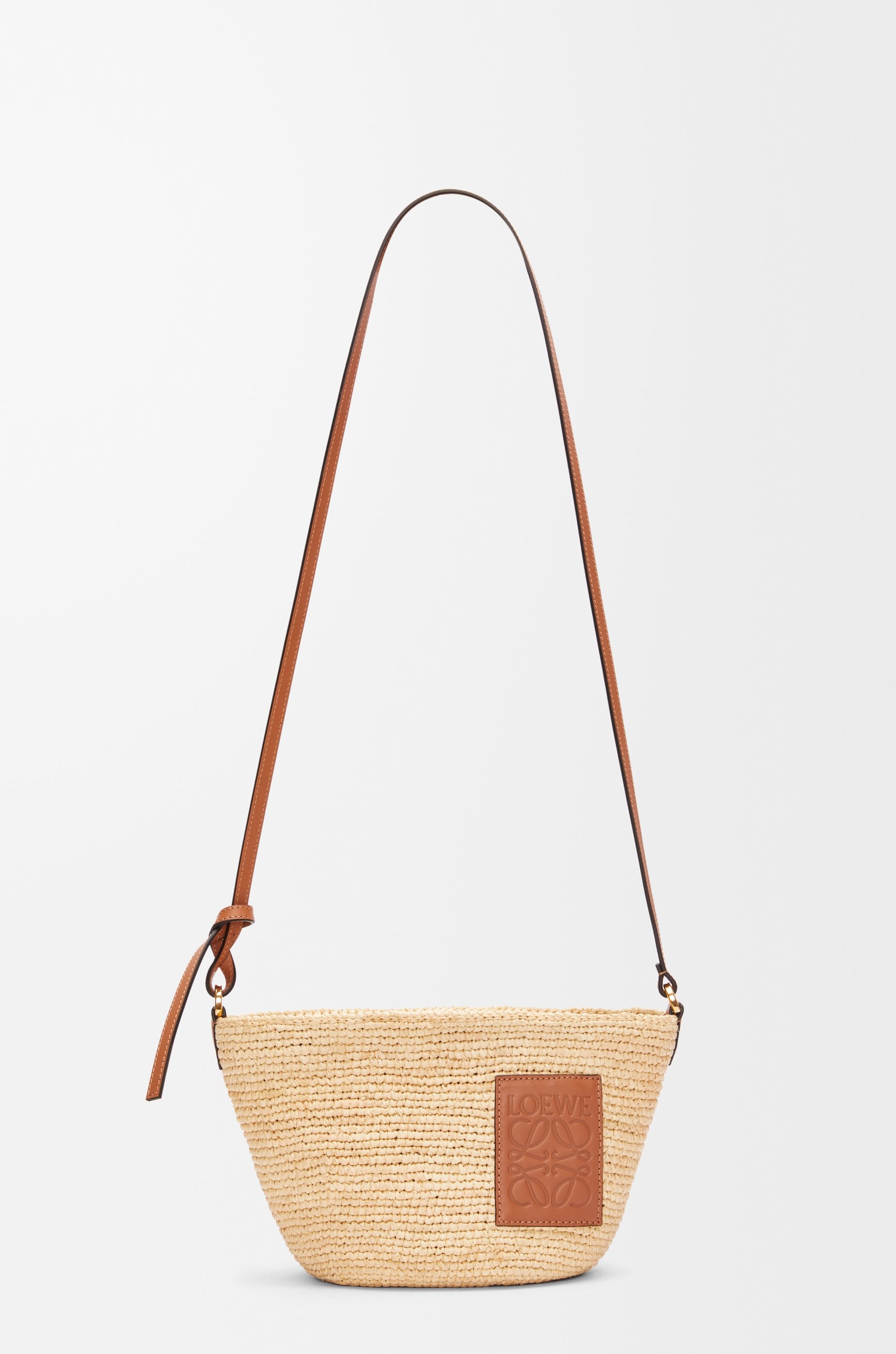 Pochette bag in raffia and calfskin - 5