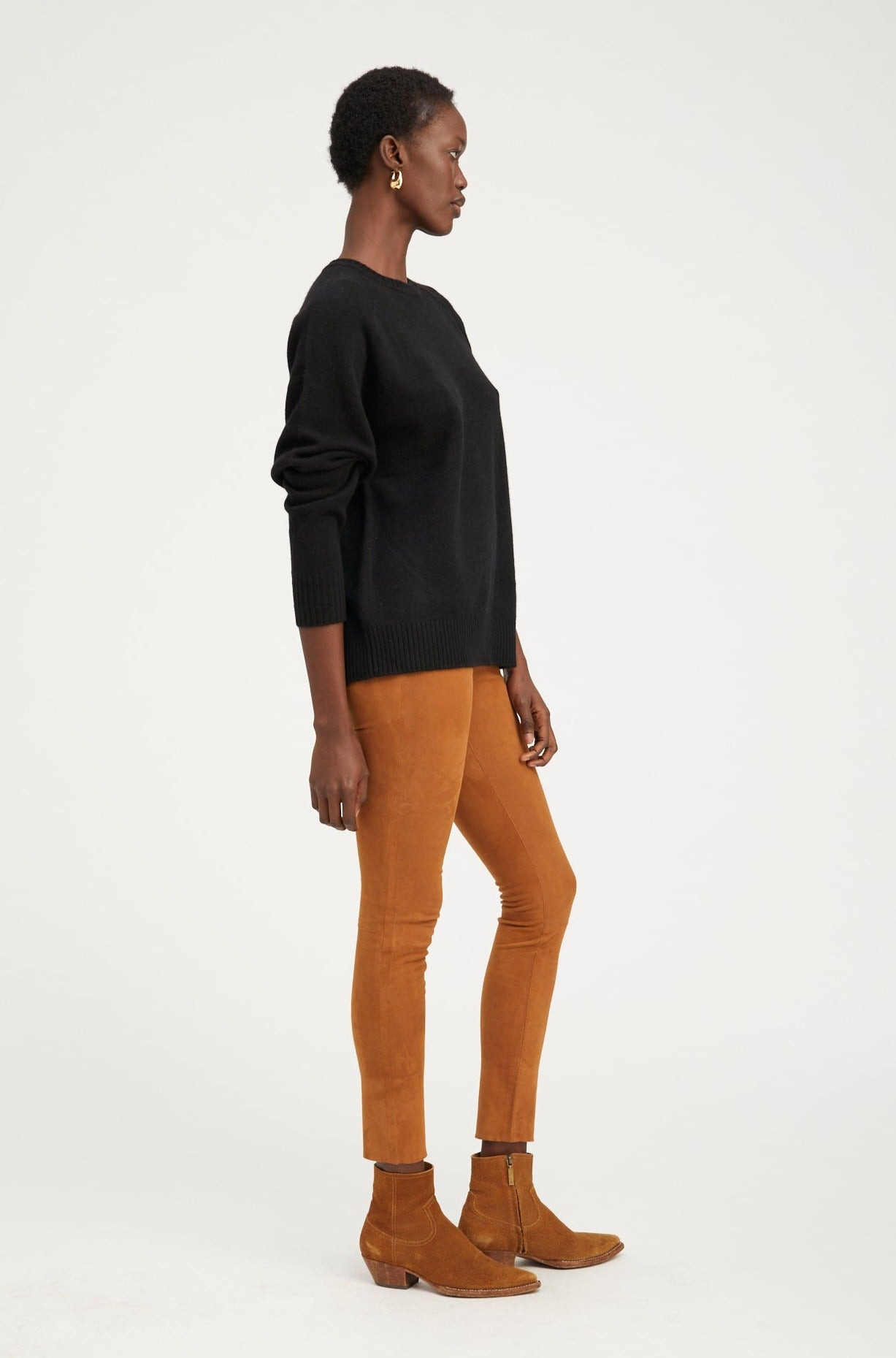 BLACK CASHMERE BOYFRIEND SWEATER - 3