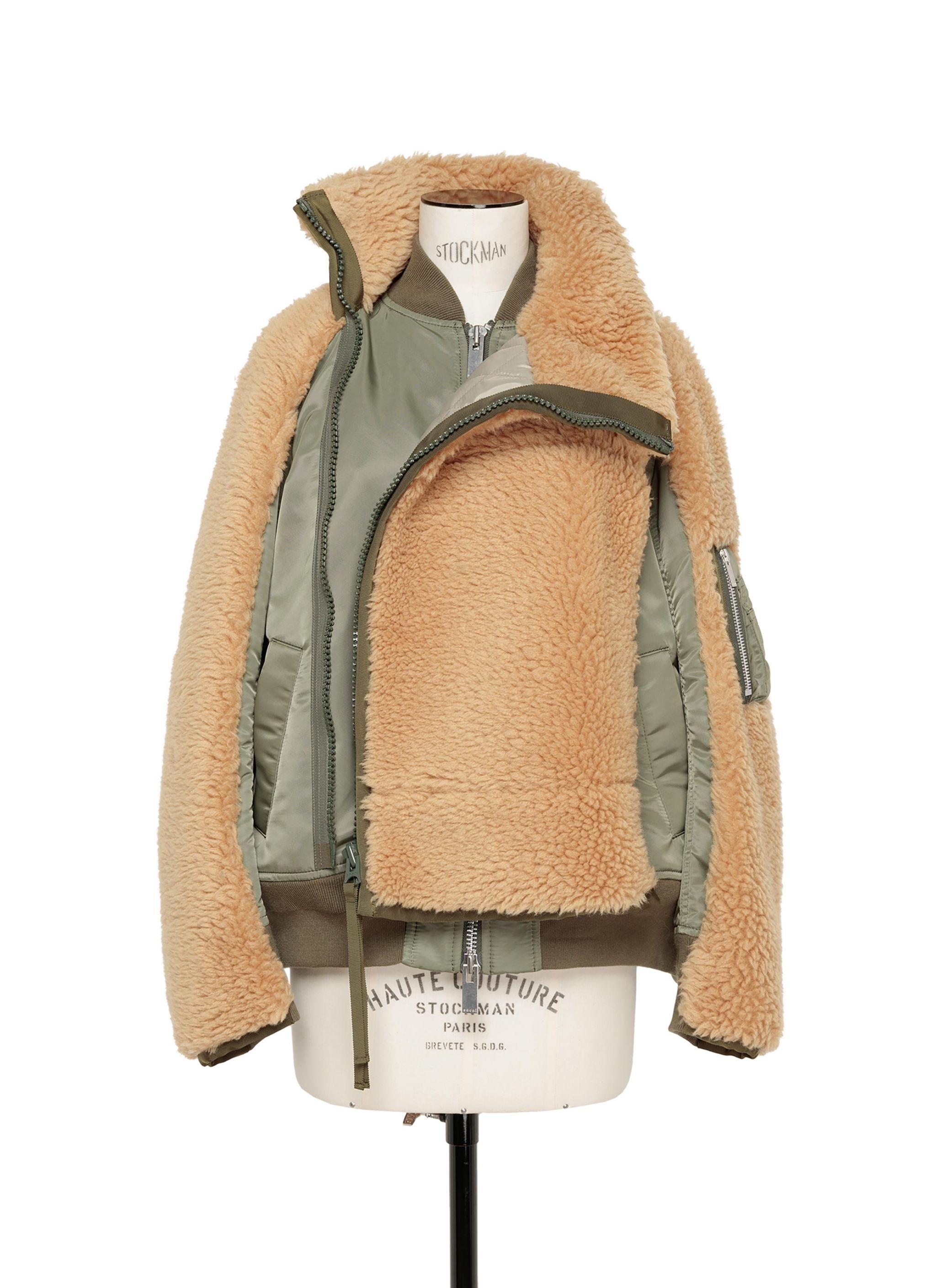 sacai Faux Shearling x Nylon Twill Blouson | REVERSIBLE