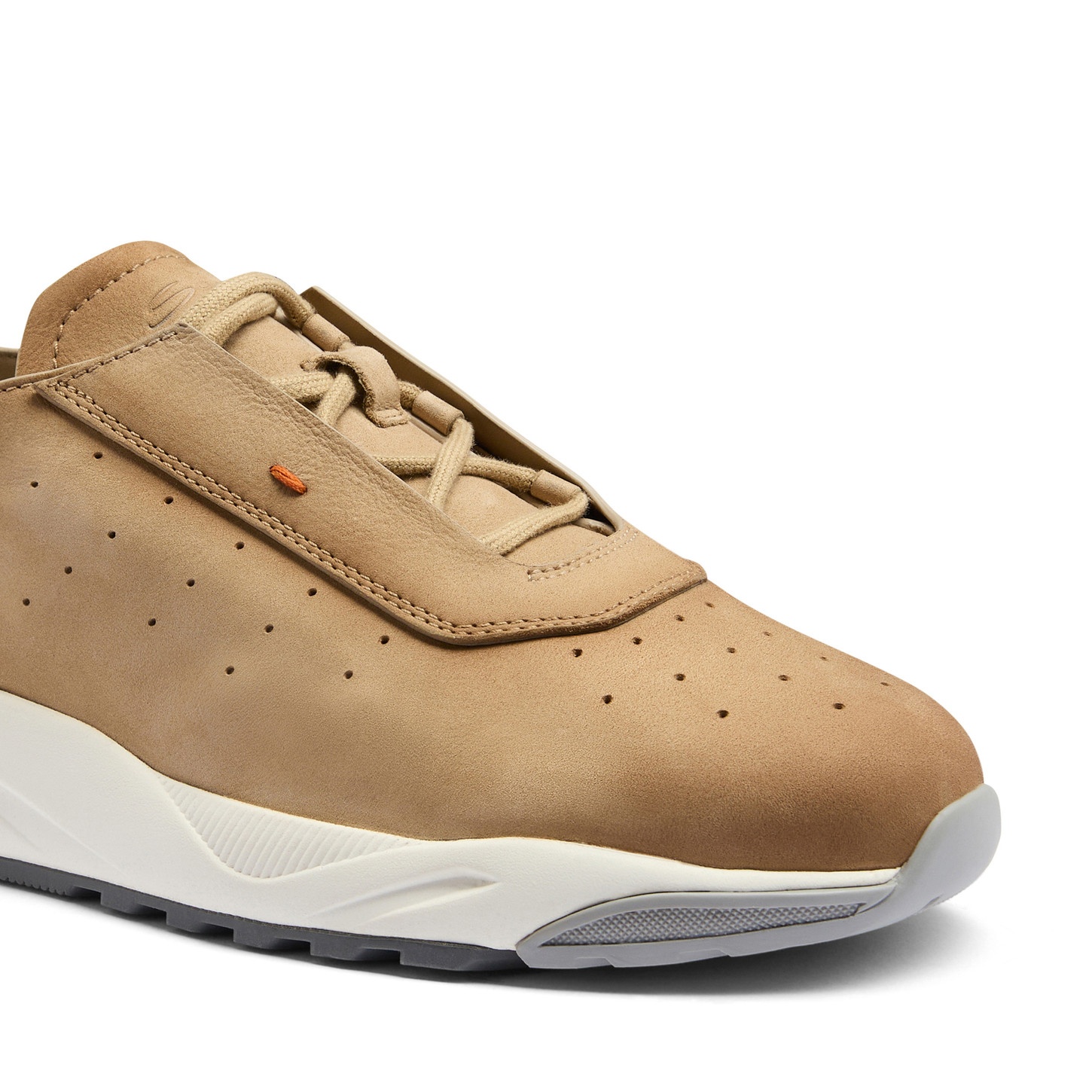 Men's light brown nubuck and leather sneaker - 6