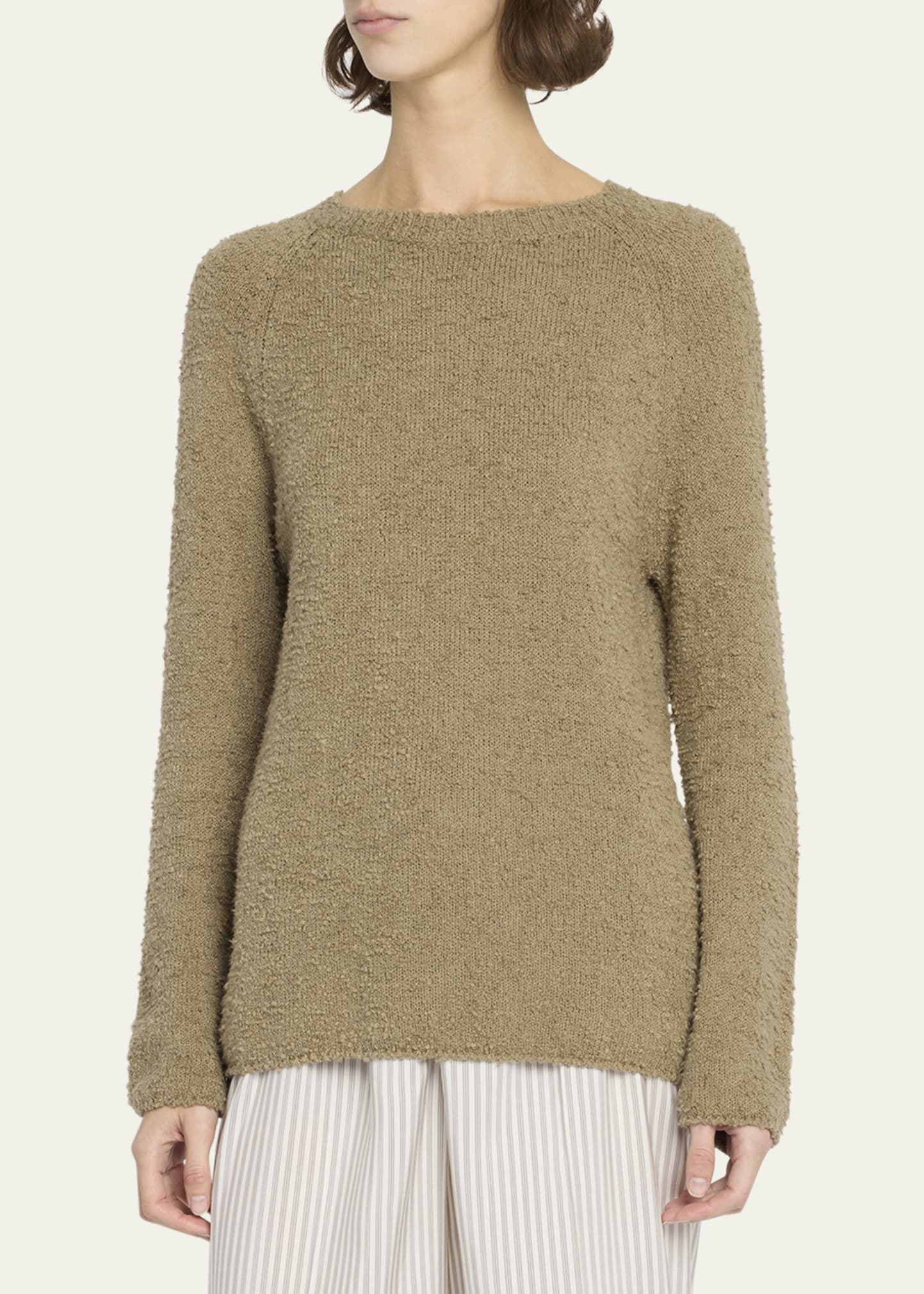 Kathy Raglan-Sleeve Boucle Knit Sweater - 4