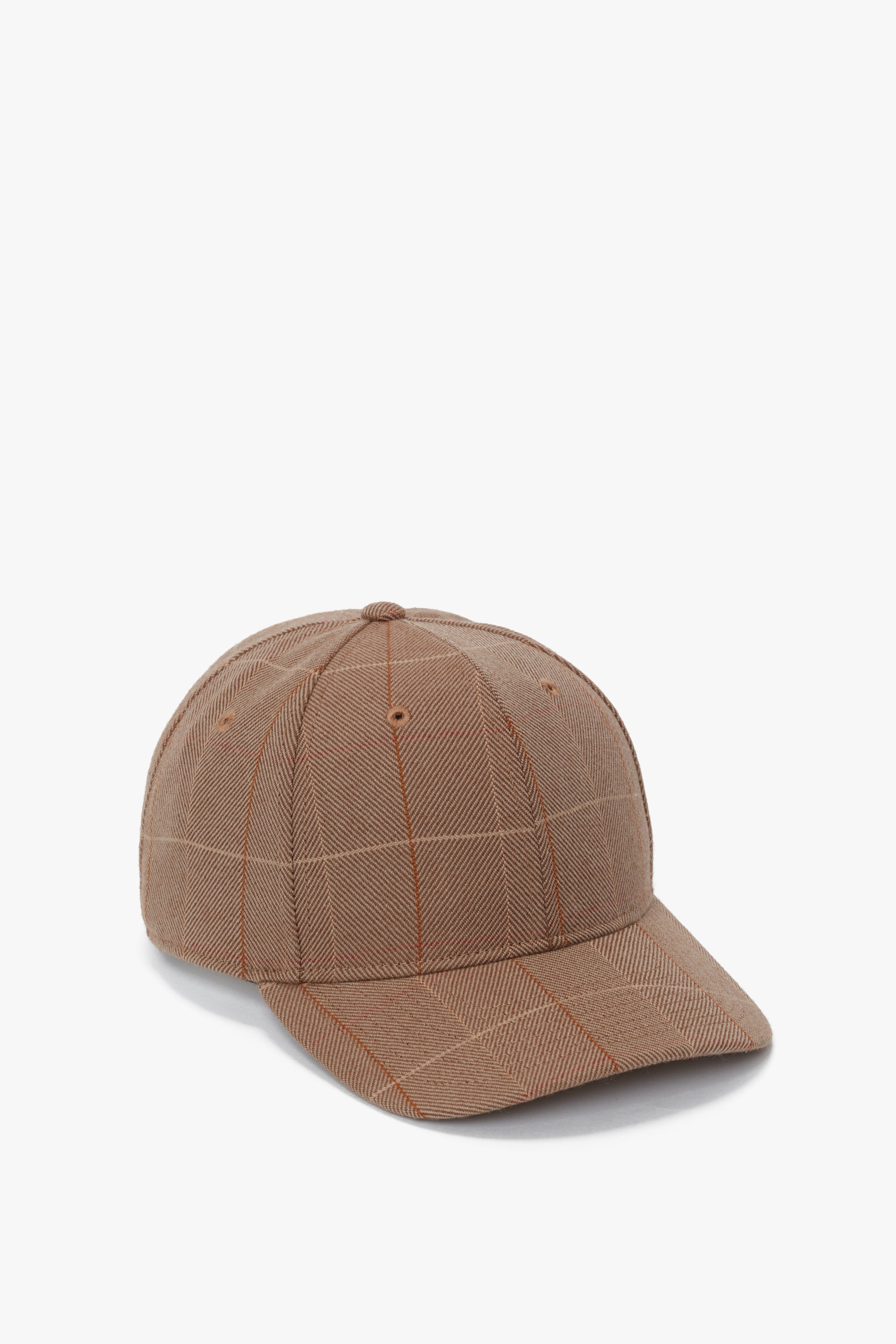Exclusive Logo Cap In Camel-Multi Check - 2