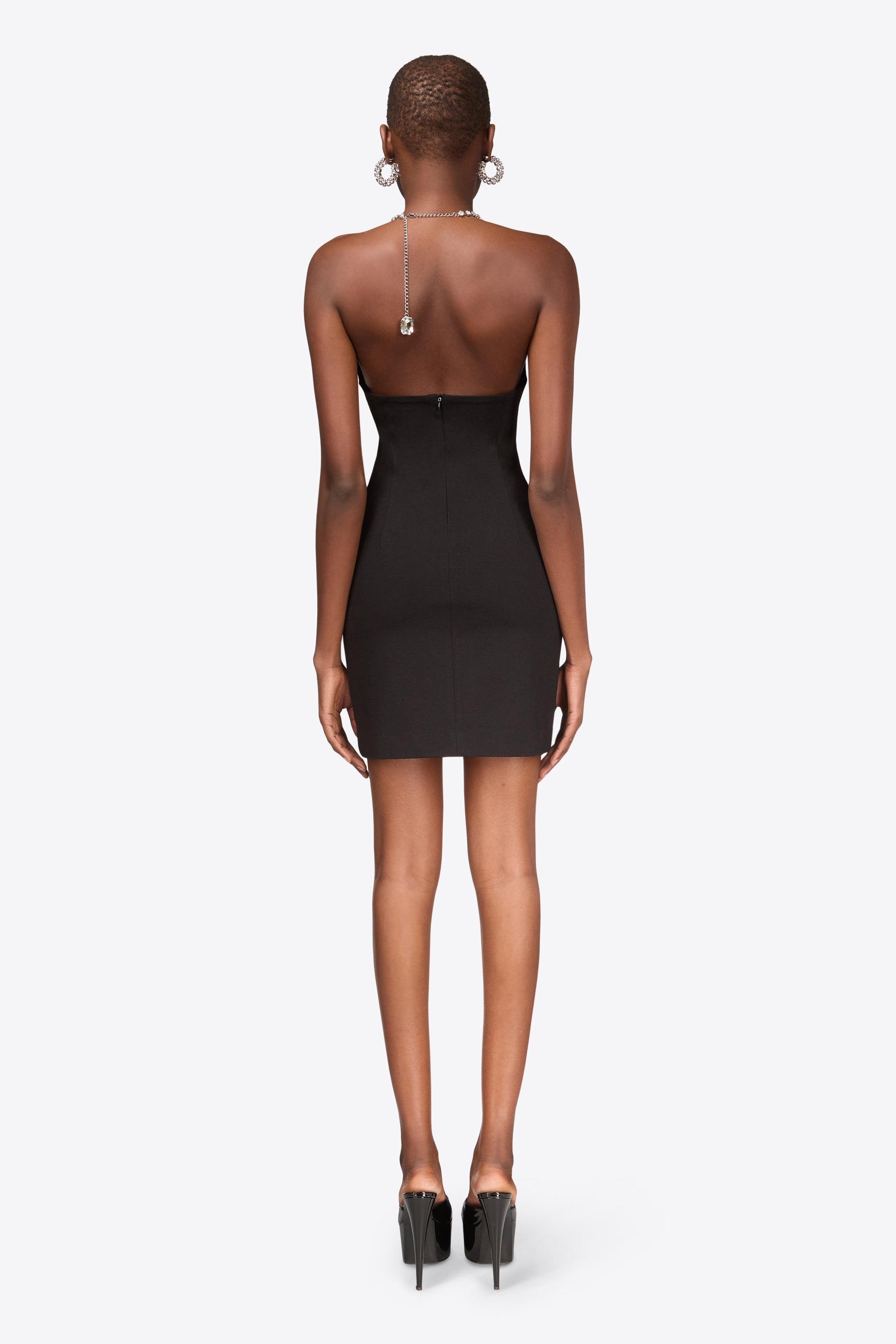 CRYSTAL HALTER MINI DRESS - 6