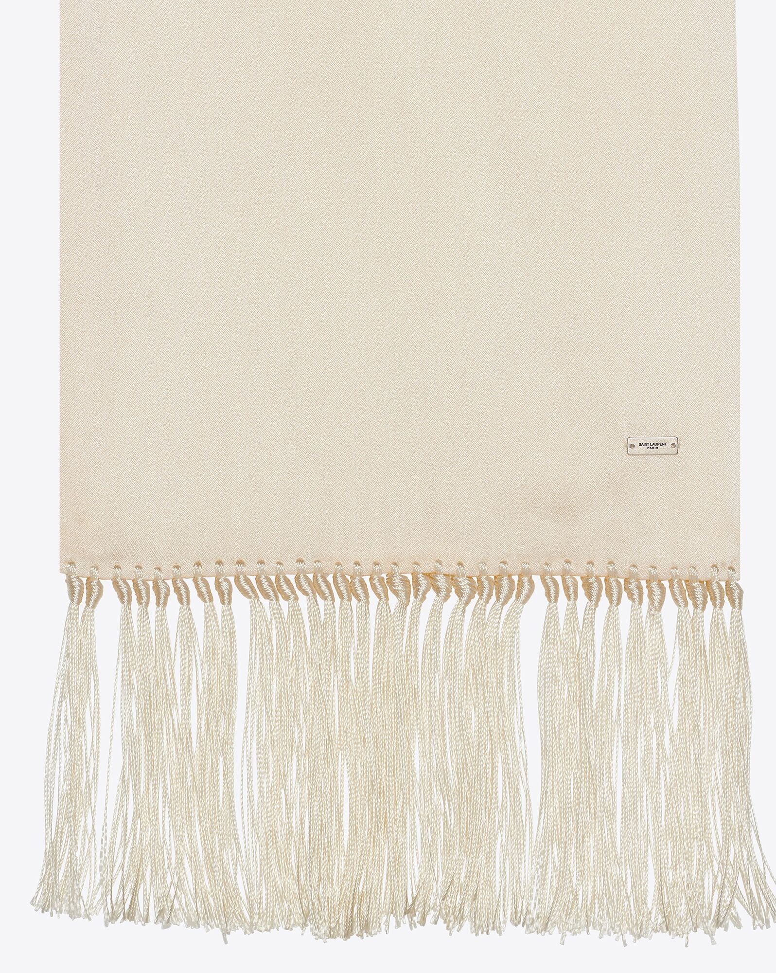 fringed scarf in silk satin - 3