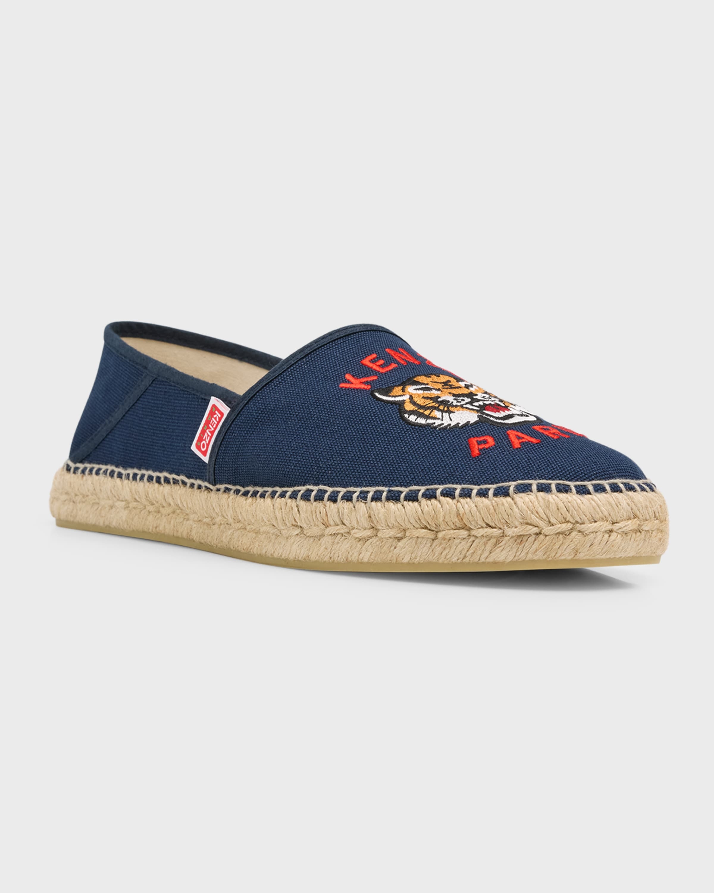 Men's Embroidered Logo Canvas Espadrilles - 4