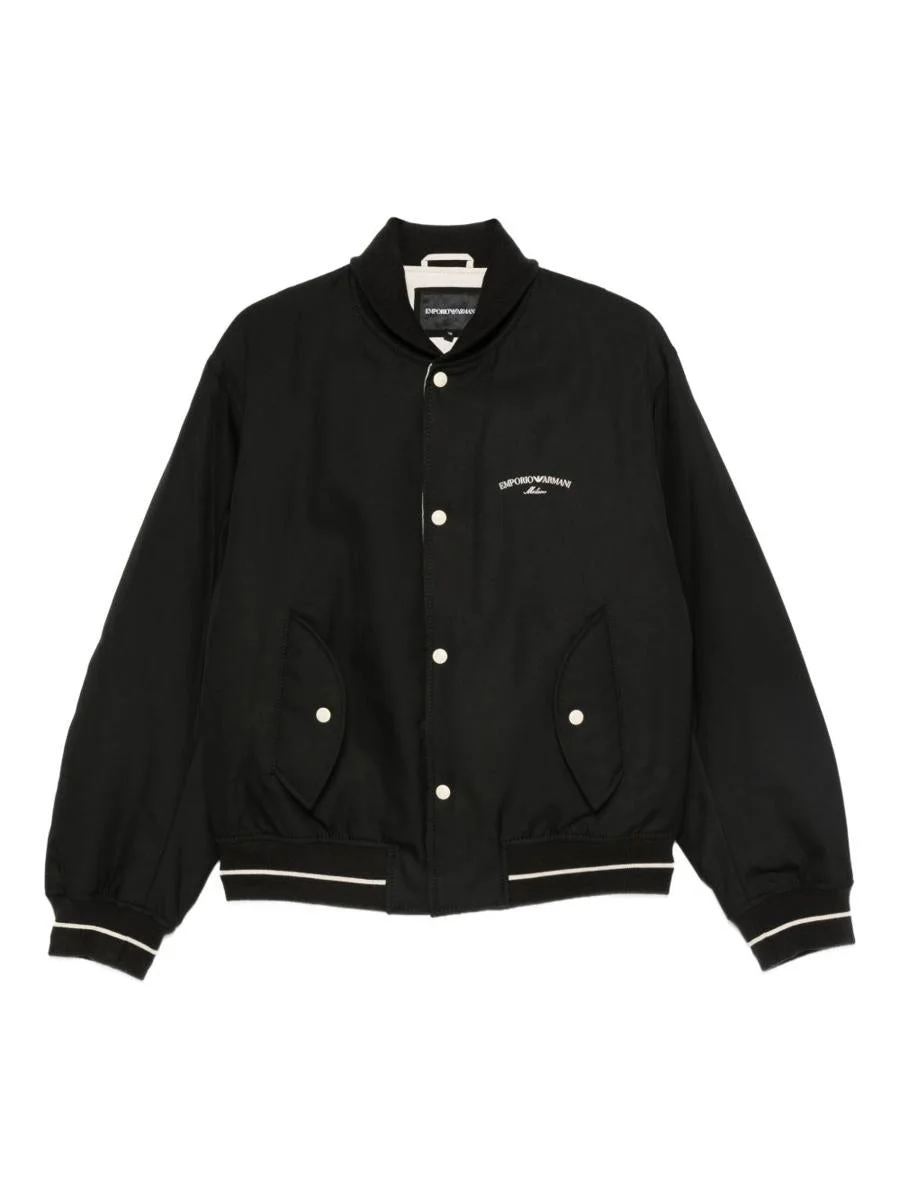 Emporio Armani Logo Nylon Bomber Jacket - 1