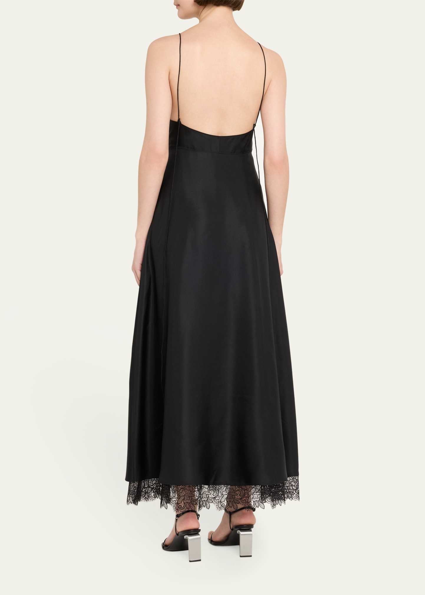 Sleeveless Silk Lace Dress - 3