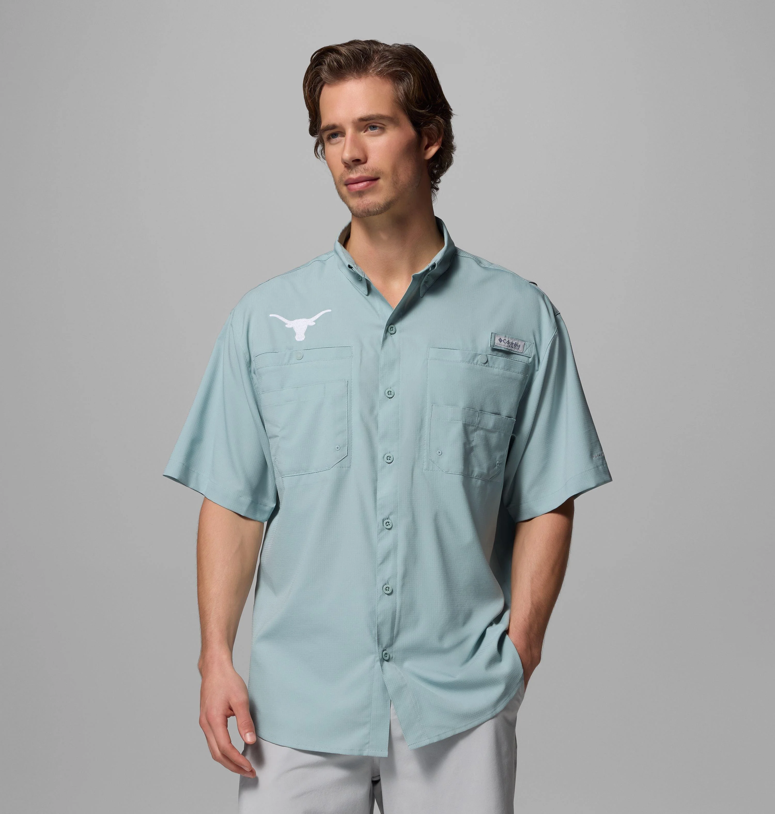 Men's Collegiate PFG Tamiami Short Sleeve Shirt - Texas - 1