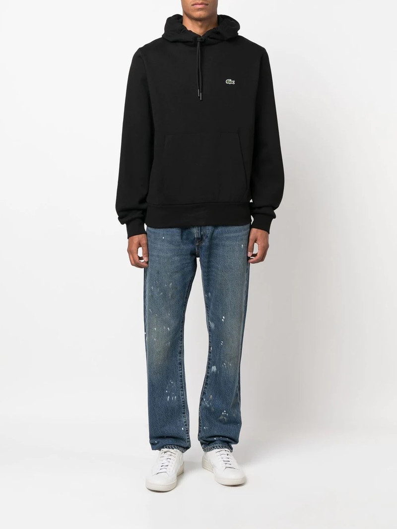 LACOSTE appliqué-logo long-sleeve hoodie outlook