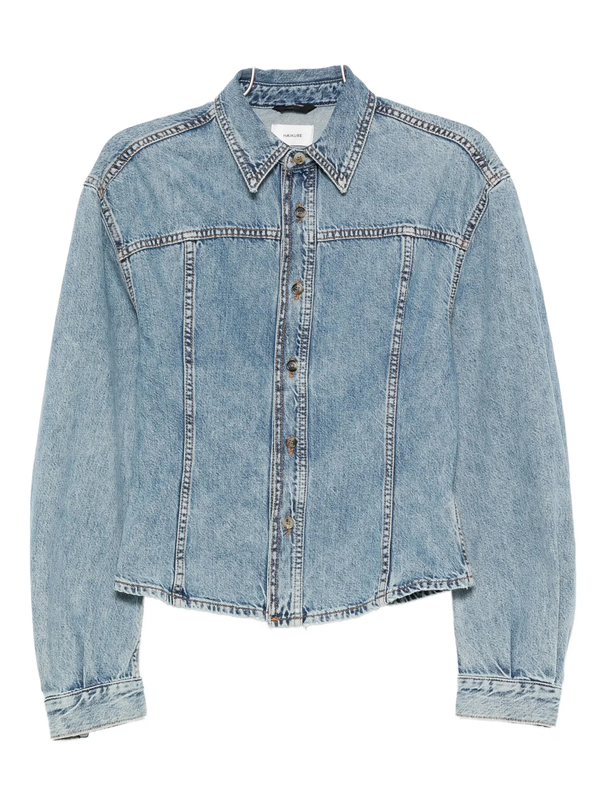 Haikure Button-up Denim Jacket - 1