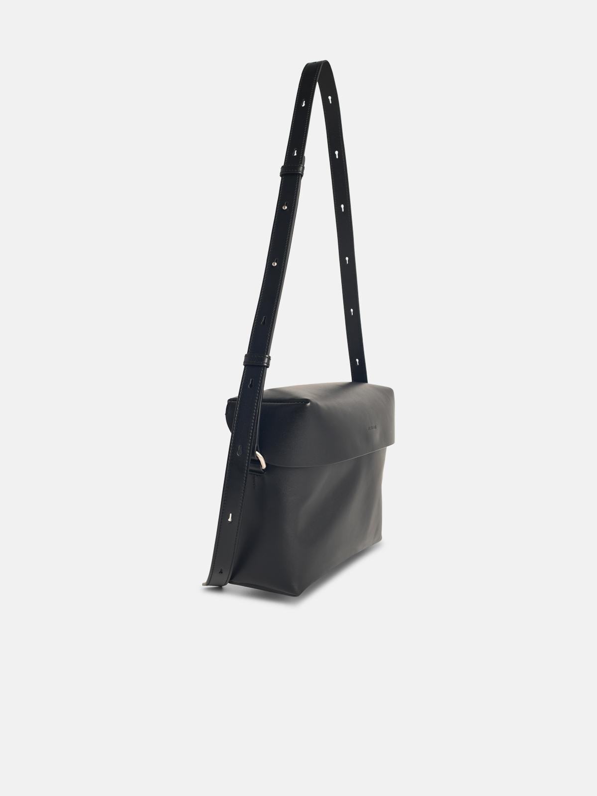 Jil Sander 'LID' BLACK LEATHER CROSSBODY BAG | REVERSIBLE