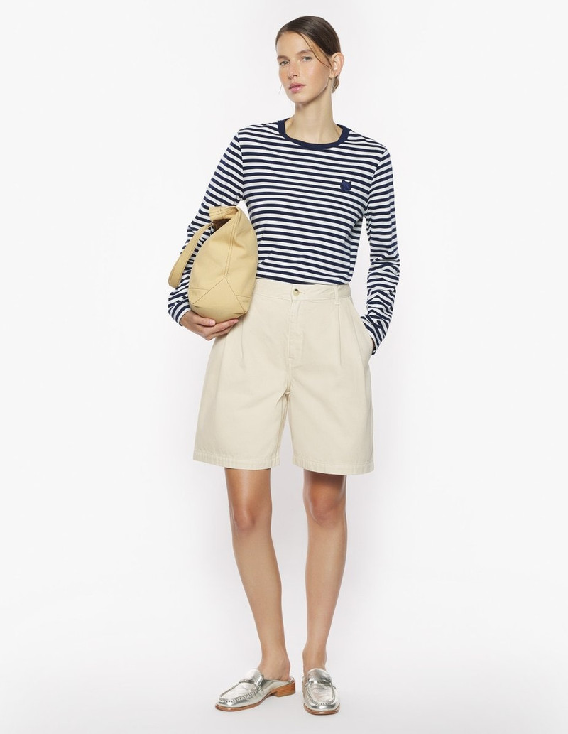 Maison Kitsuné BOLD FOX HEAD PATCH MULTI STRIPES REGULAR LS TEE-SHIRT outlook