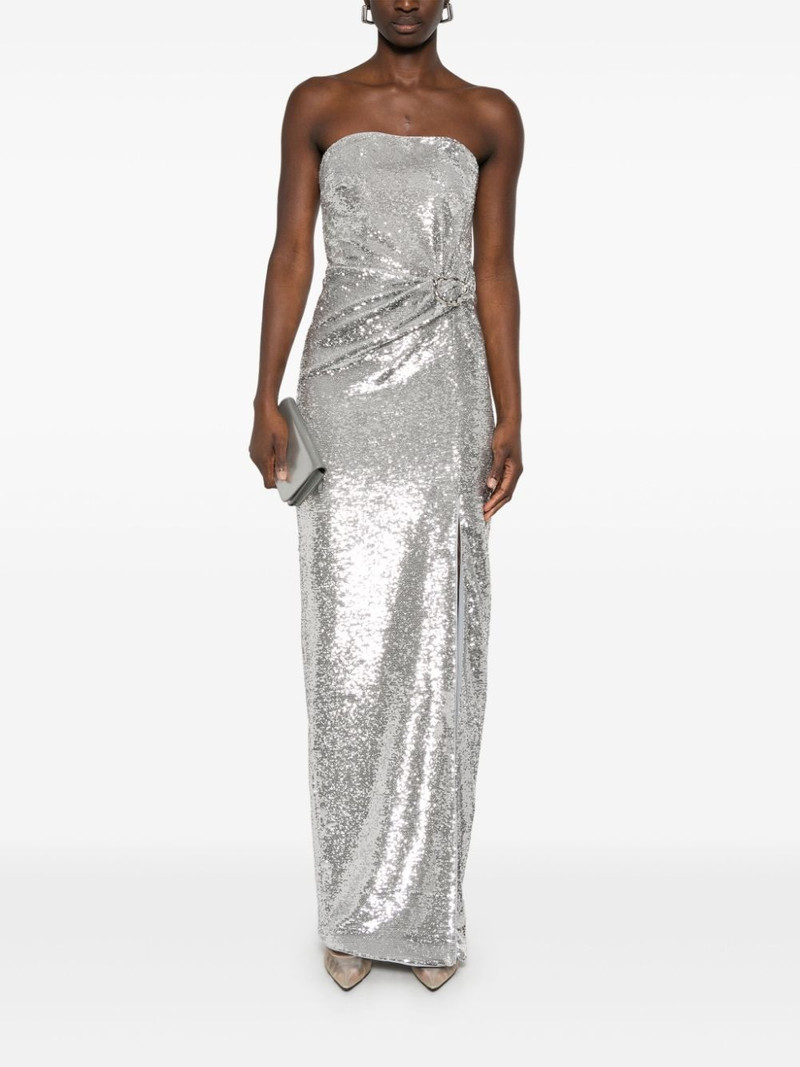 ROLAND MOURET sequin buckle gown outlook