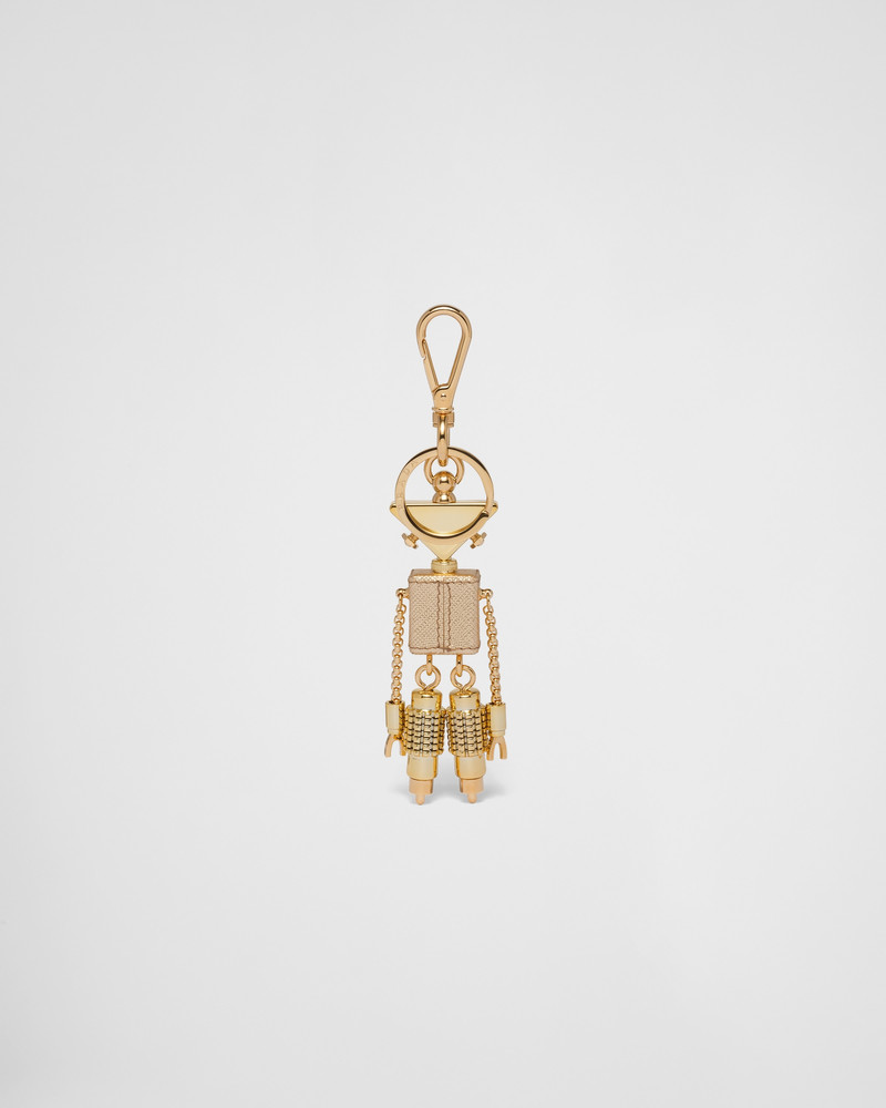 Saffiano leather robot keychain trick 3