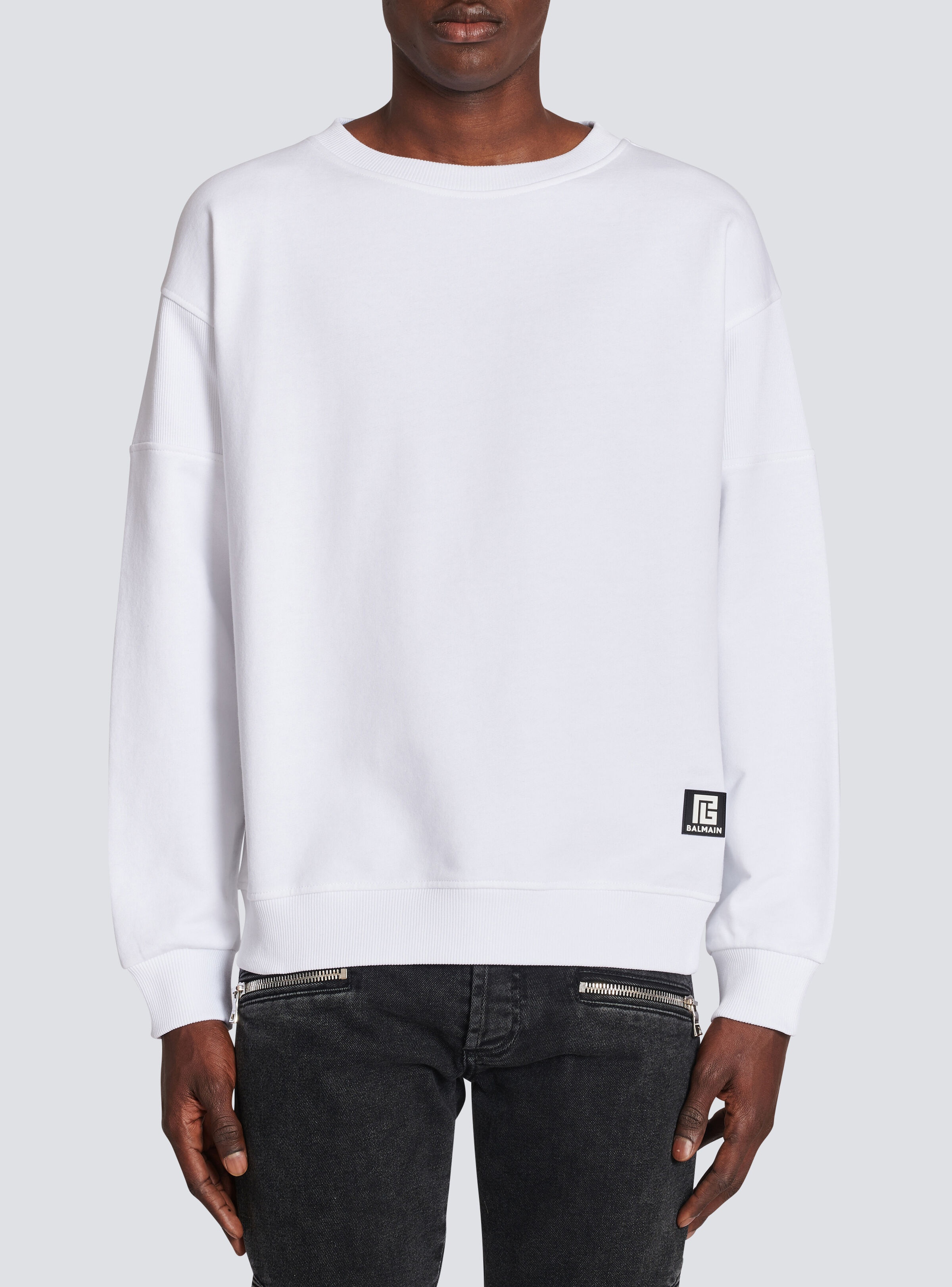 Eco-designed cotton sweatshirt with Balmain logo print - 2