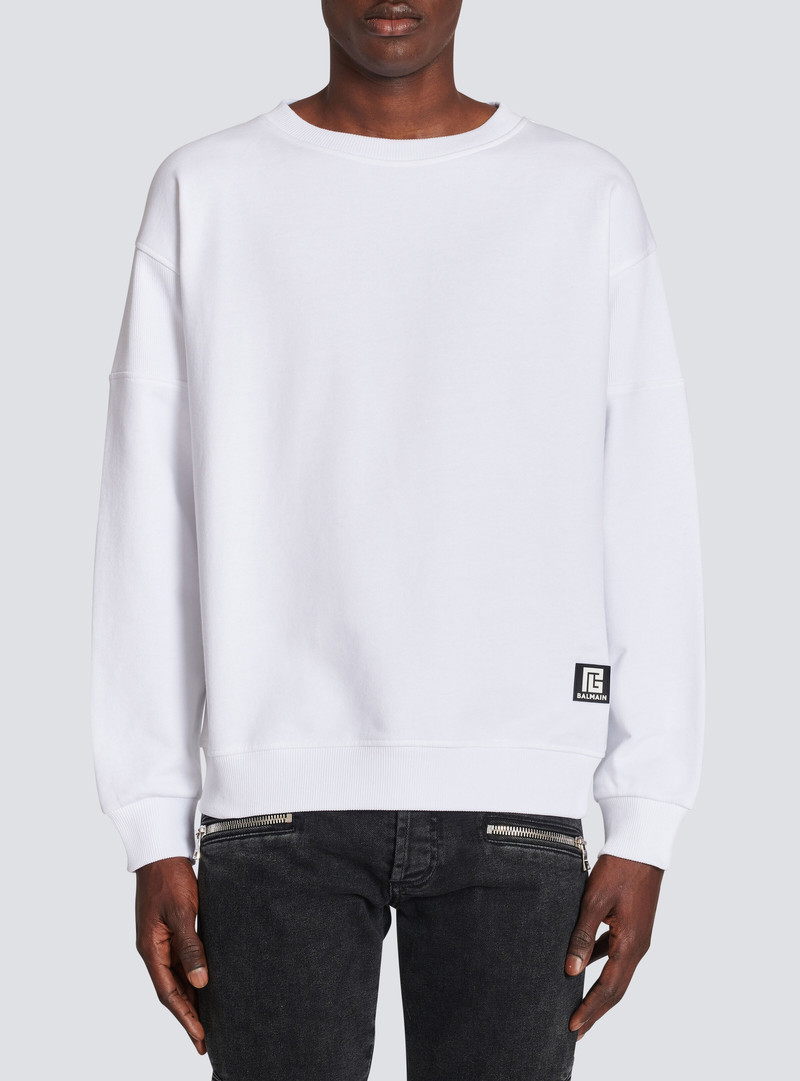 Balmain Eco-designed cotton sweatshirt with Balmain logo print outlook