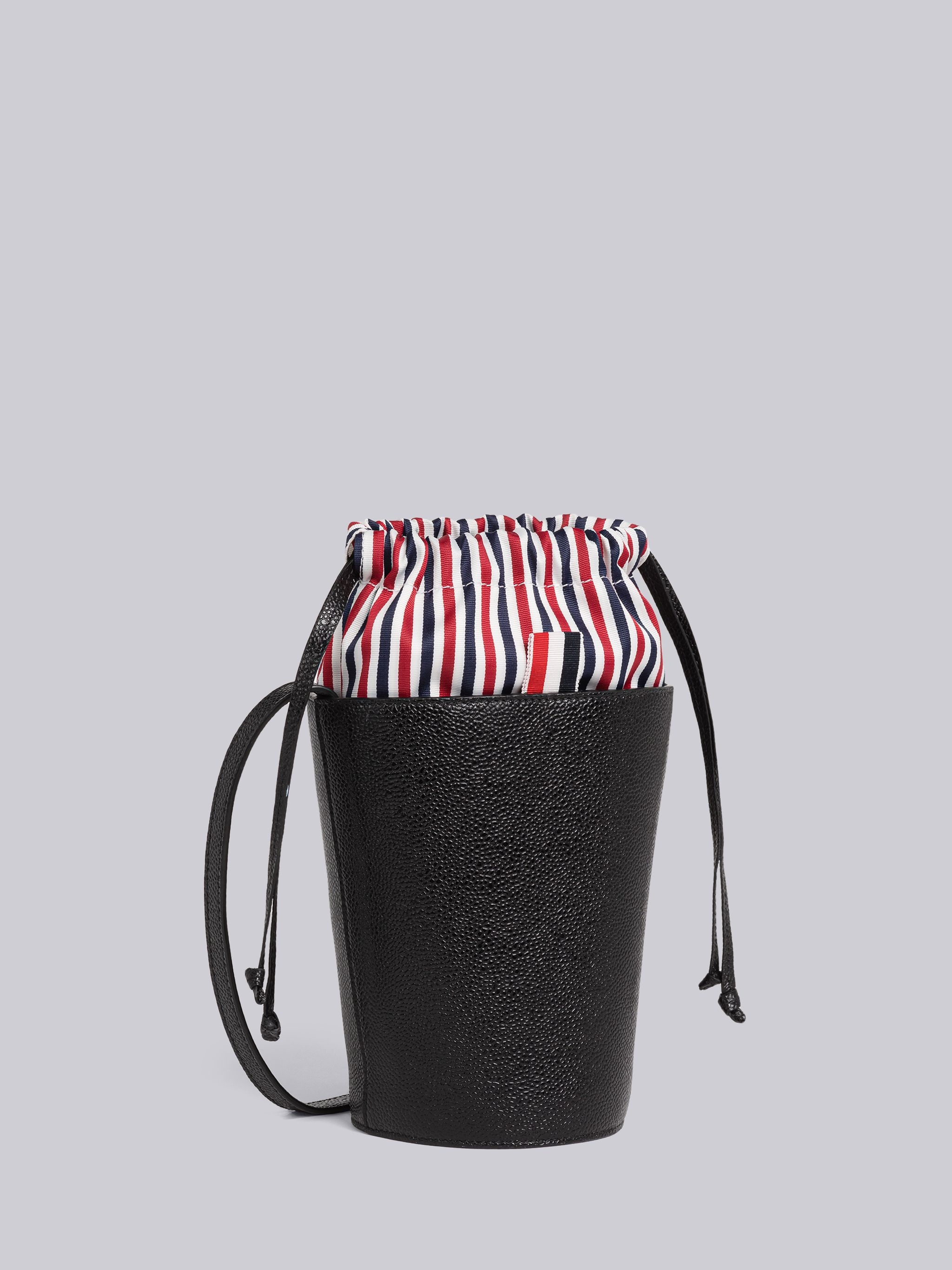 Pebble Grain Leather Mini Bucket Bag - 3