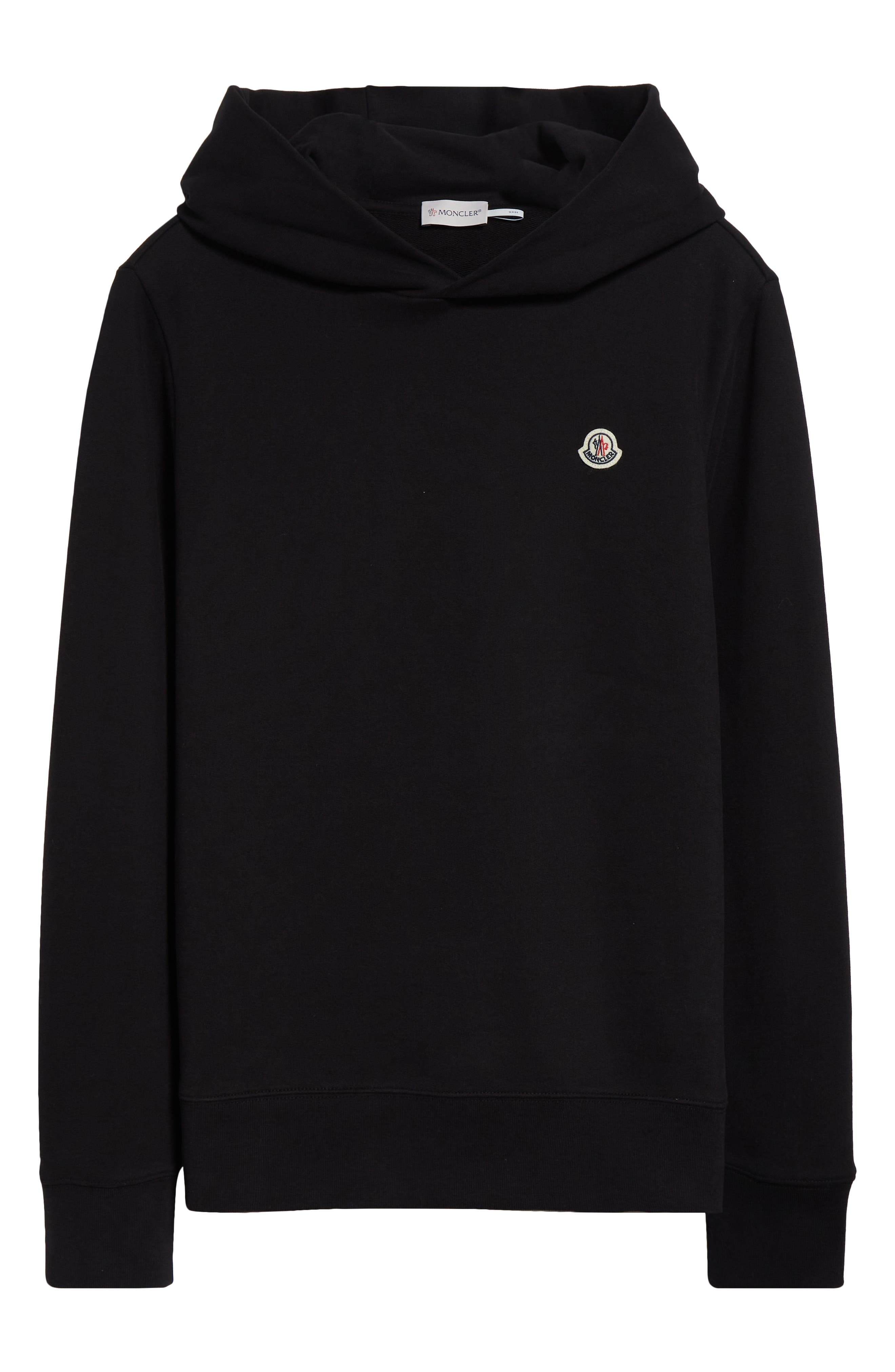 Moncler Logo Patch Hoodie in Black at Nordstrom - 5