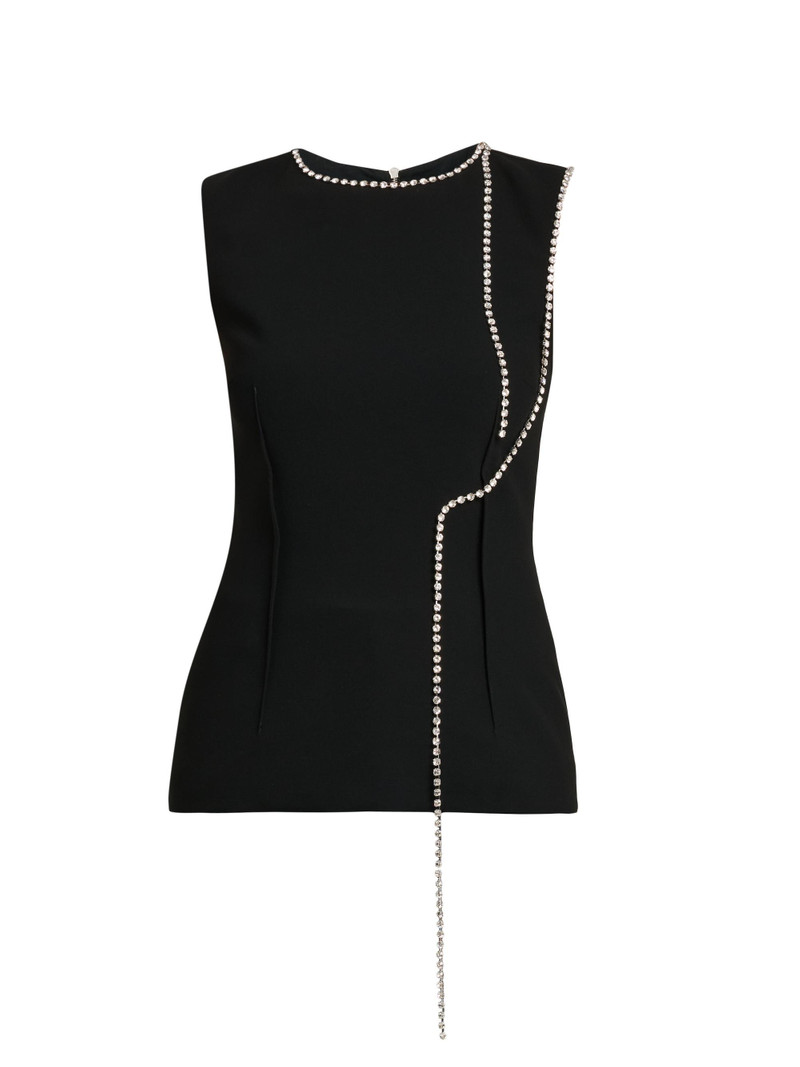 Women's Rhinestone Chains Stretch-Crepe Top - Black 1
