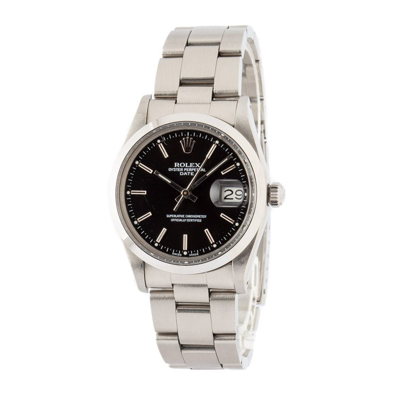 Rolex Date 15000 Stainless Steel Black Dial - 2