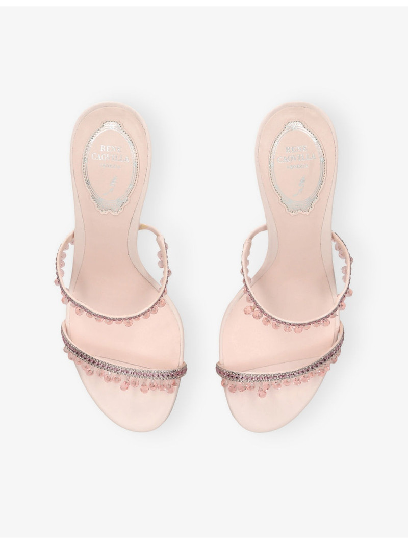 RENE CAOVILLA Chandelier 80 Crystal-Embellished Heeled Satin Sandals outlook