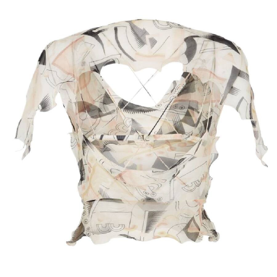 Fendi Abstract Printed Chiffon Top - 2