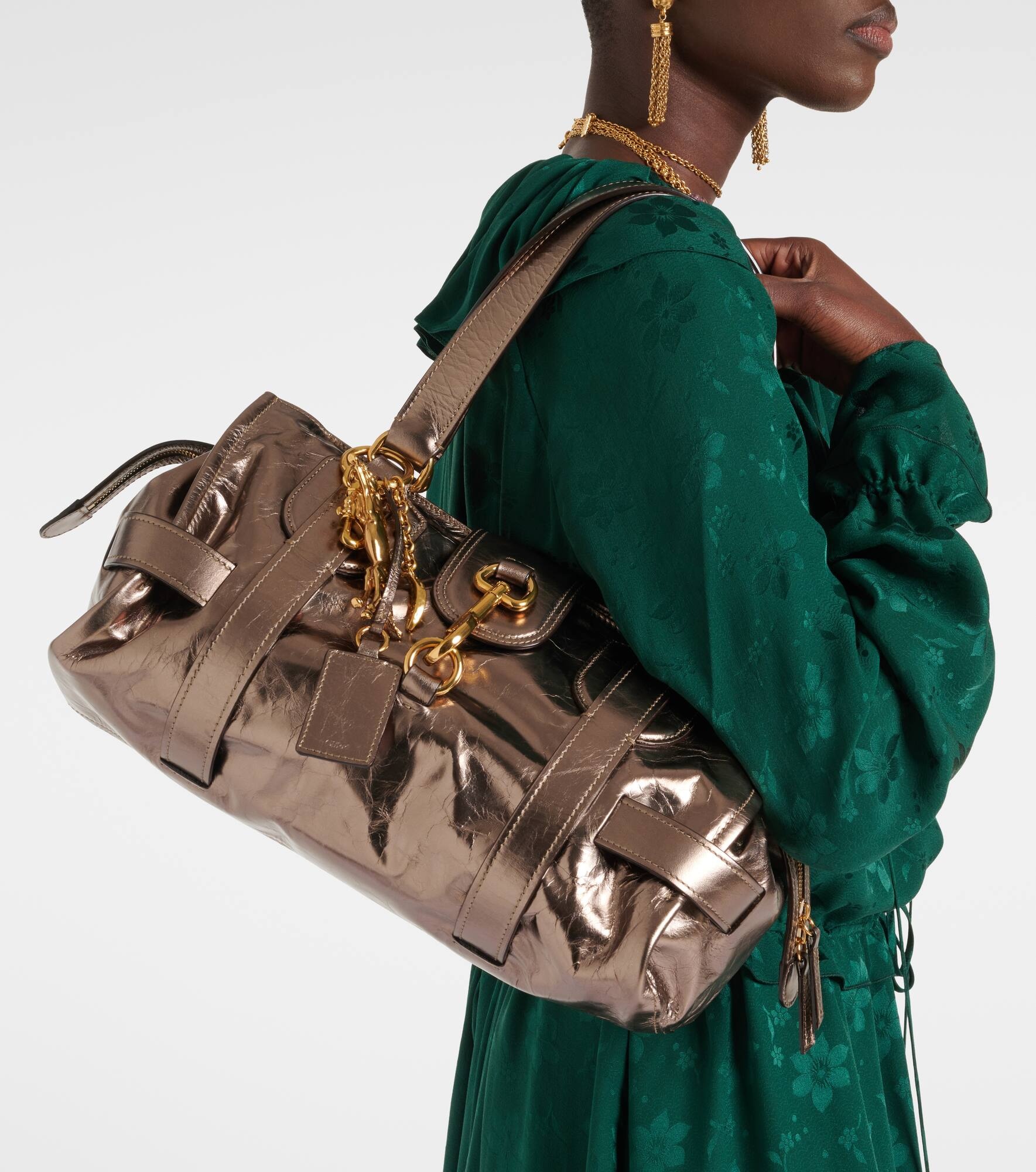 Kerala 25 Large metallic leather tote bag - 2