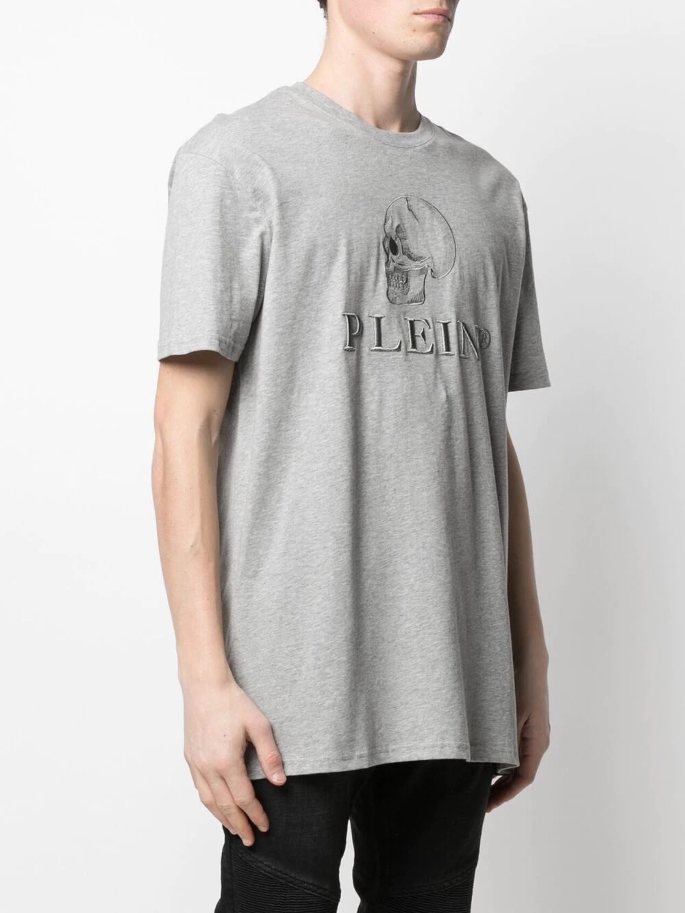 logo-embroidered cotton T-shirt - 3