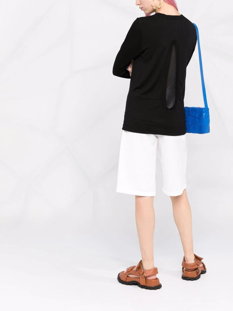 Comme Des Garçons panel-detail wool jumper outlook