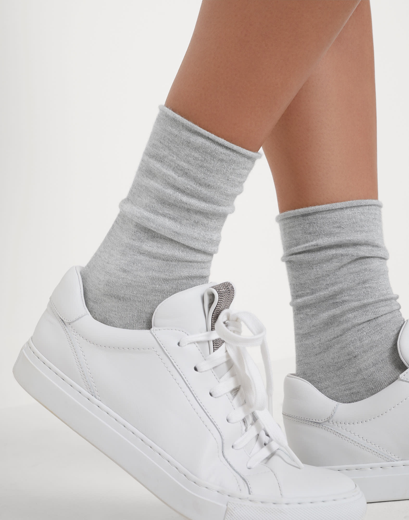 Cashmere and silk sparkling knit socks - 3