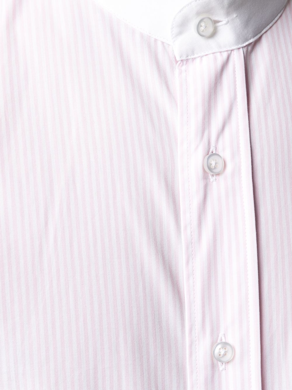 mandarin-collar buttoned shirt - 5