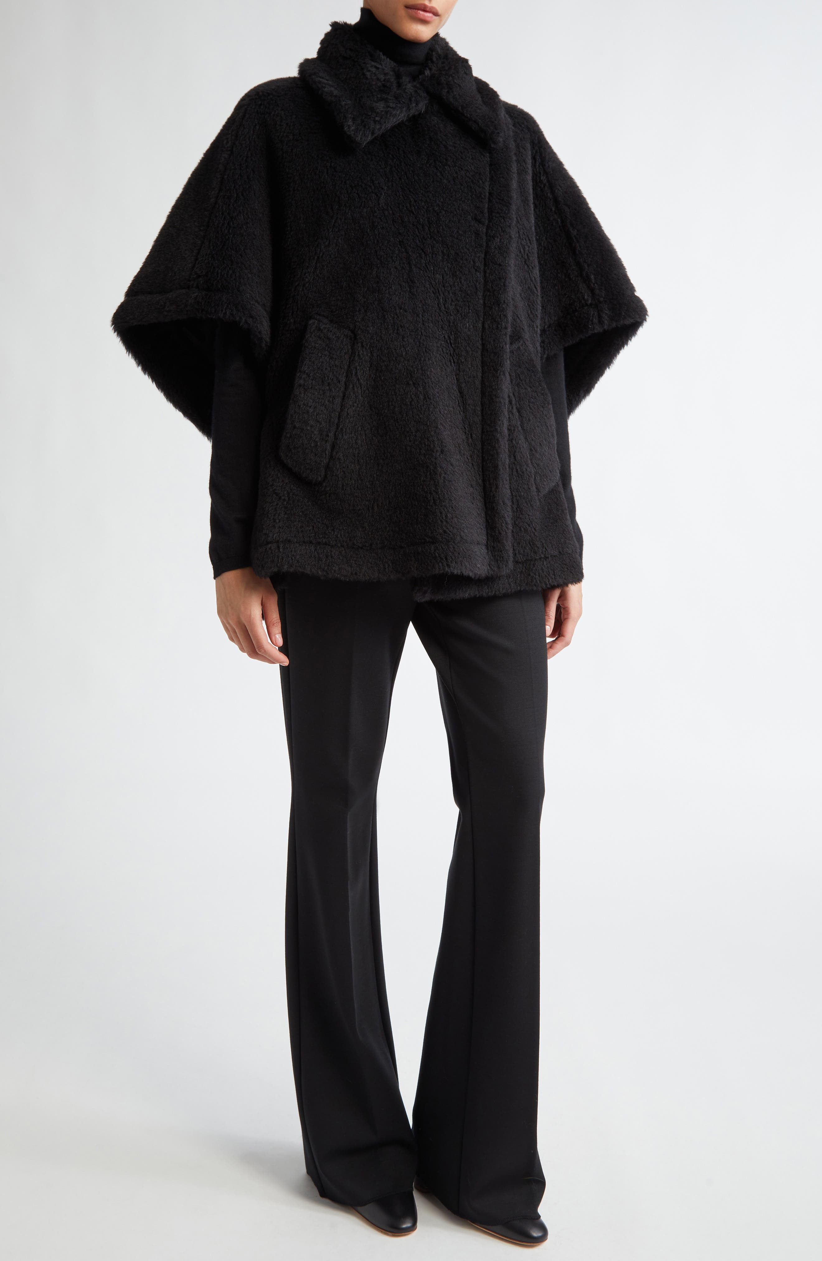 Max Mara Yana Jersey Flare Leg Pants in Black at Nordstrom - 2