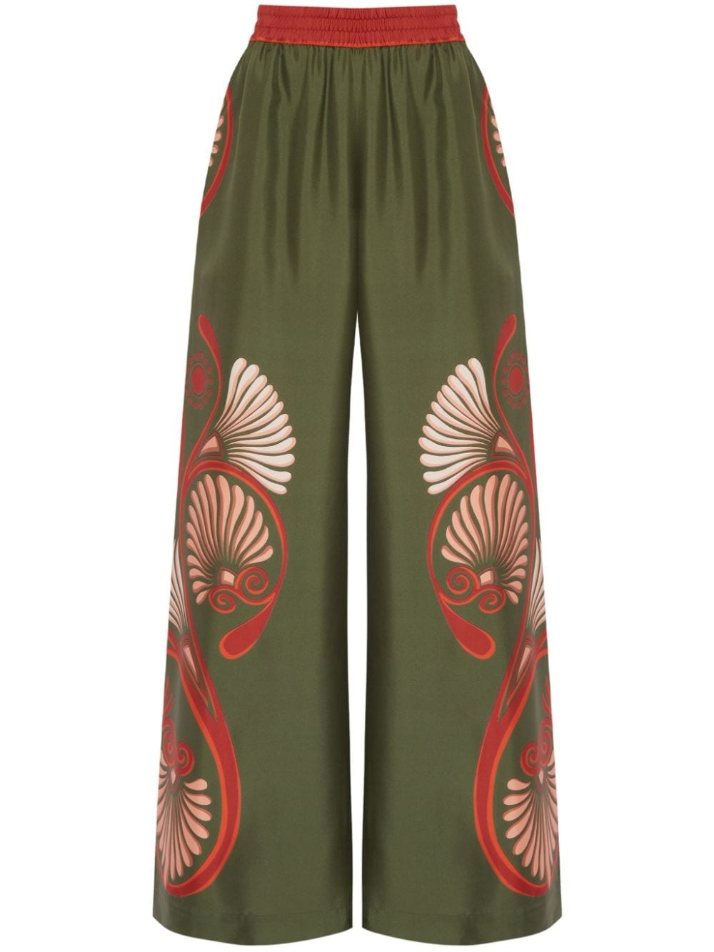 Kerylos-print silk palazzo trousers - 1