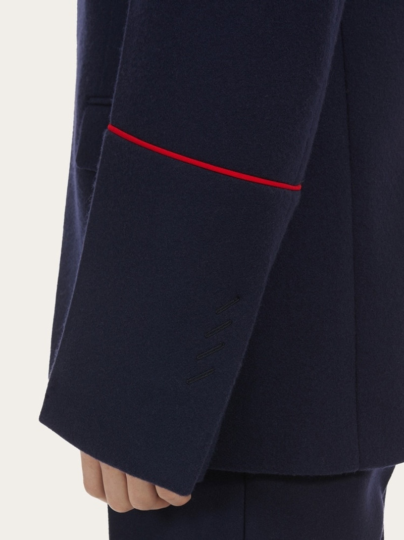 SINGLE BREASTED JACKET WITH CONTRASTING PIPING 5