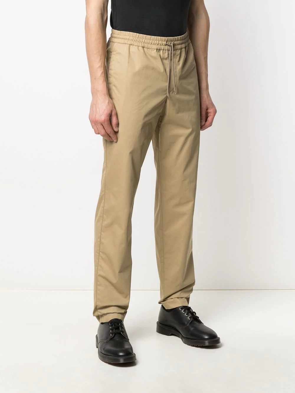 elasticated-waist cotton-blend trousers - 3