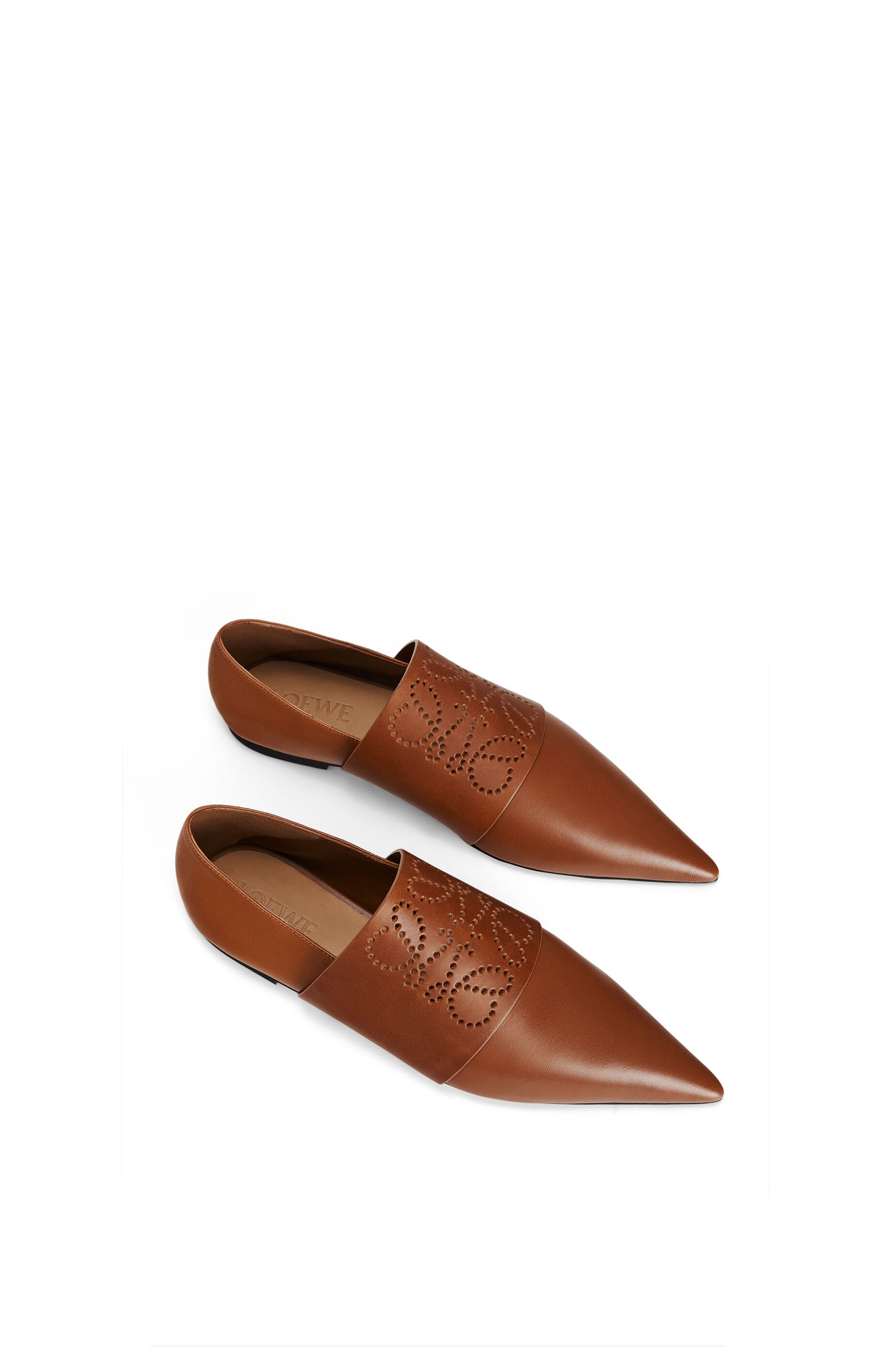 Perforated anagram pointy mule in calf - 3