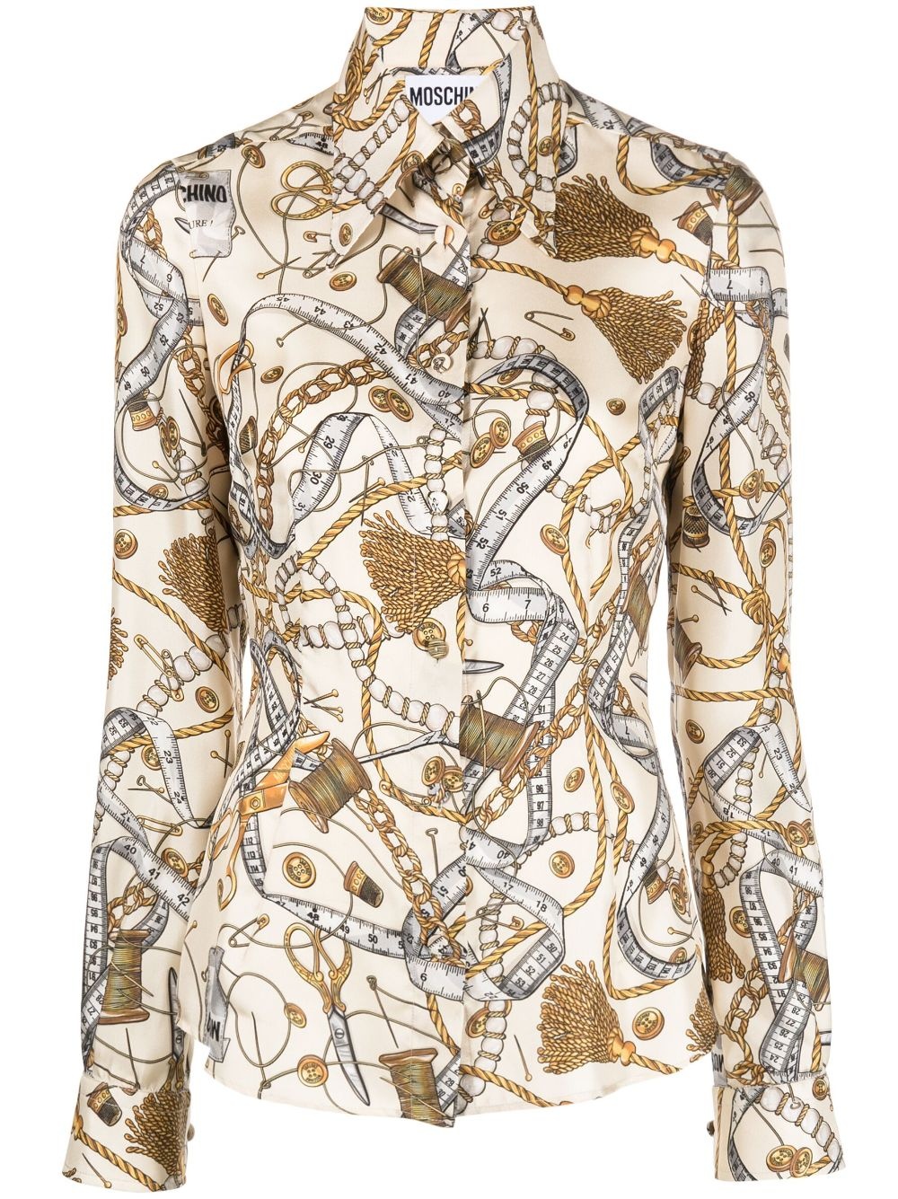 bridle-print silk shirt - 1